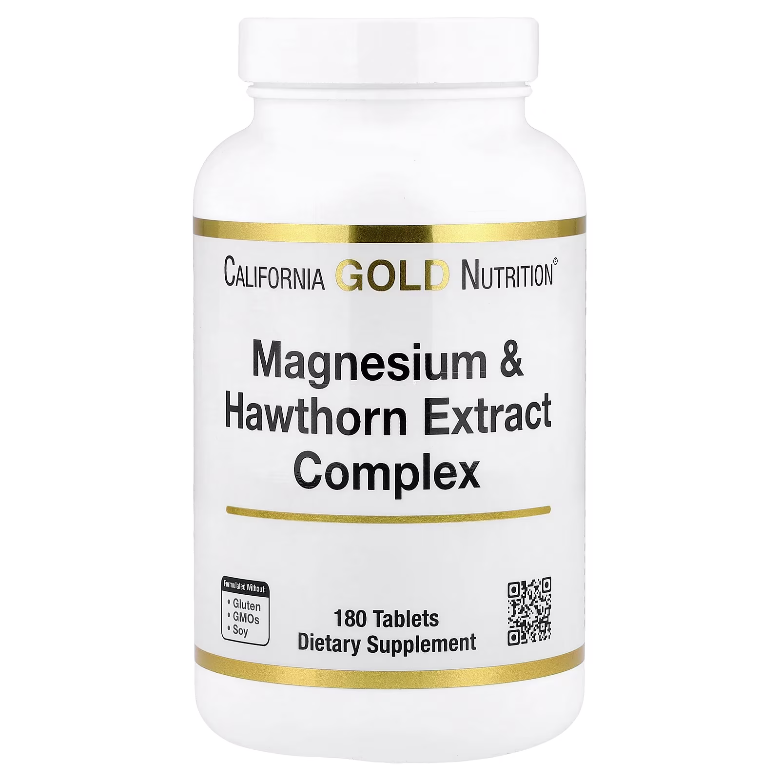Complejo de magnesio y extracto de espino con taurina, extracto de Coleus forskohlii y lúpulo, 180 tabletas, California Gold Nutrition