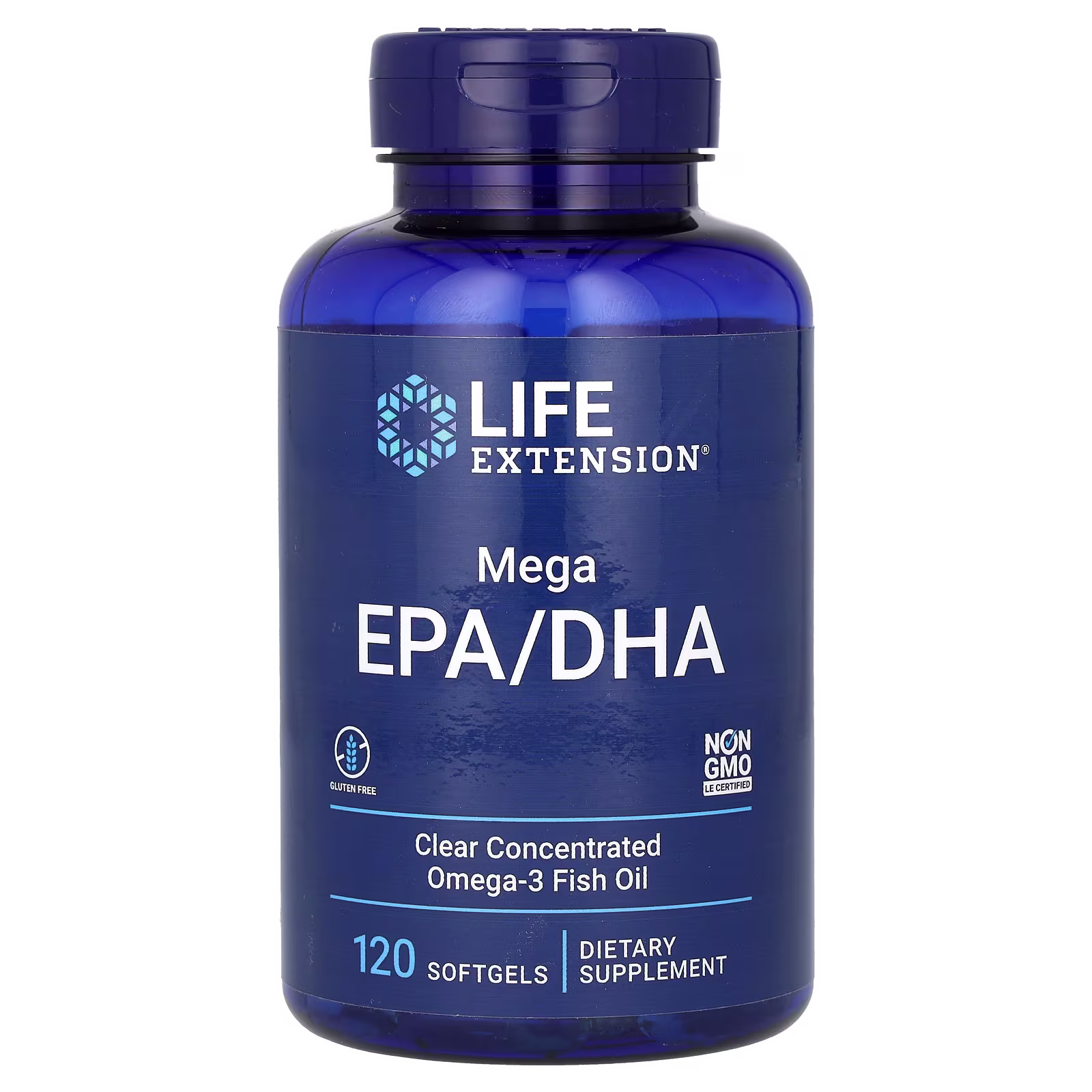 Mega EPA/DHA, Aceite de Pescado de Anchoa Concentrado, 120 cápsulas blandas (1.000 mg c/u), Life Extension