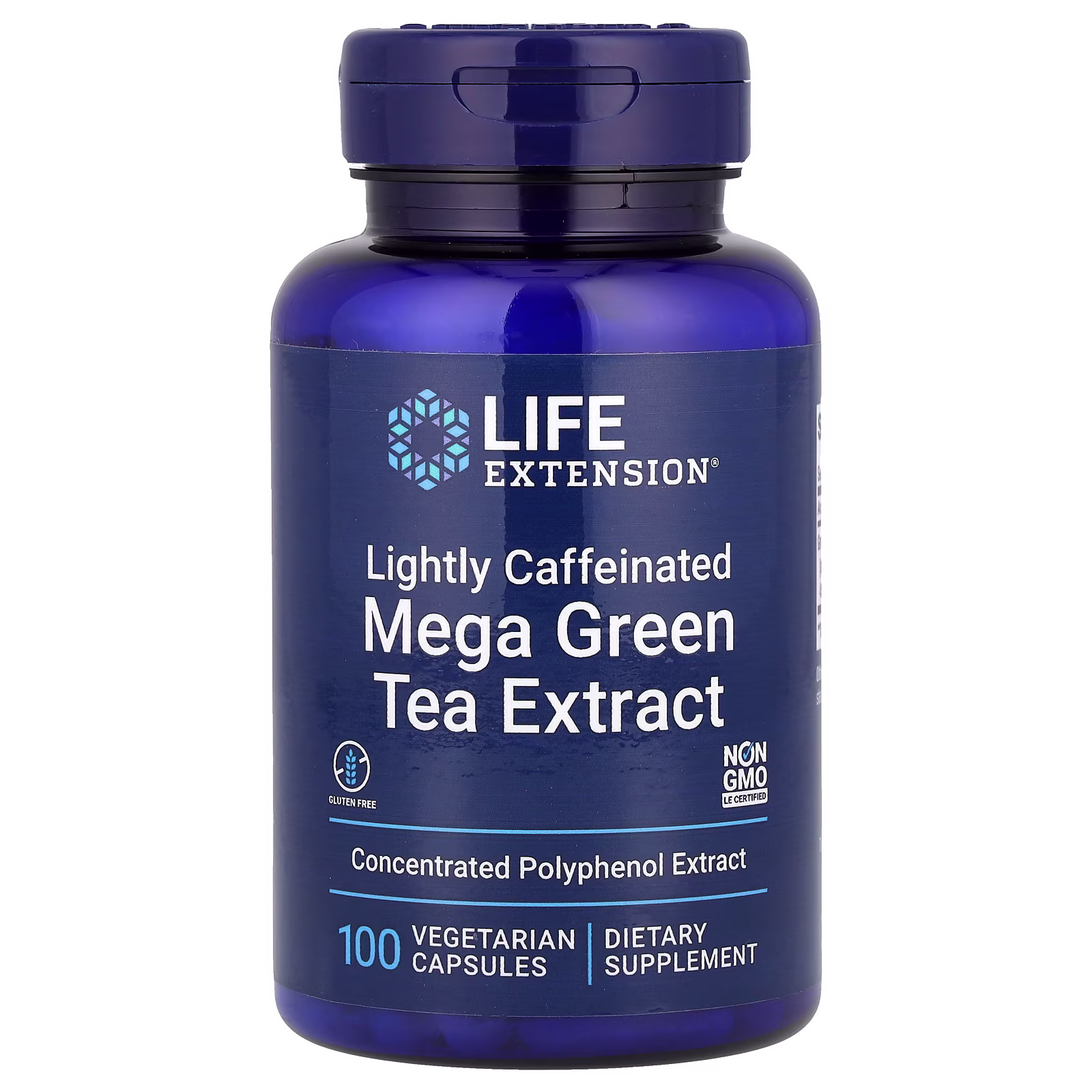 Mega Green Tea Extract 725 mg al 45% EGCG Descafeinado — 100 cápsulas — Life Extension