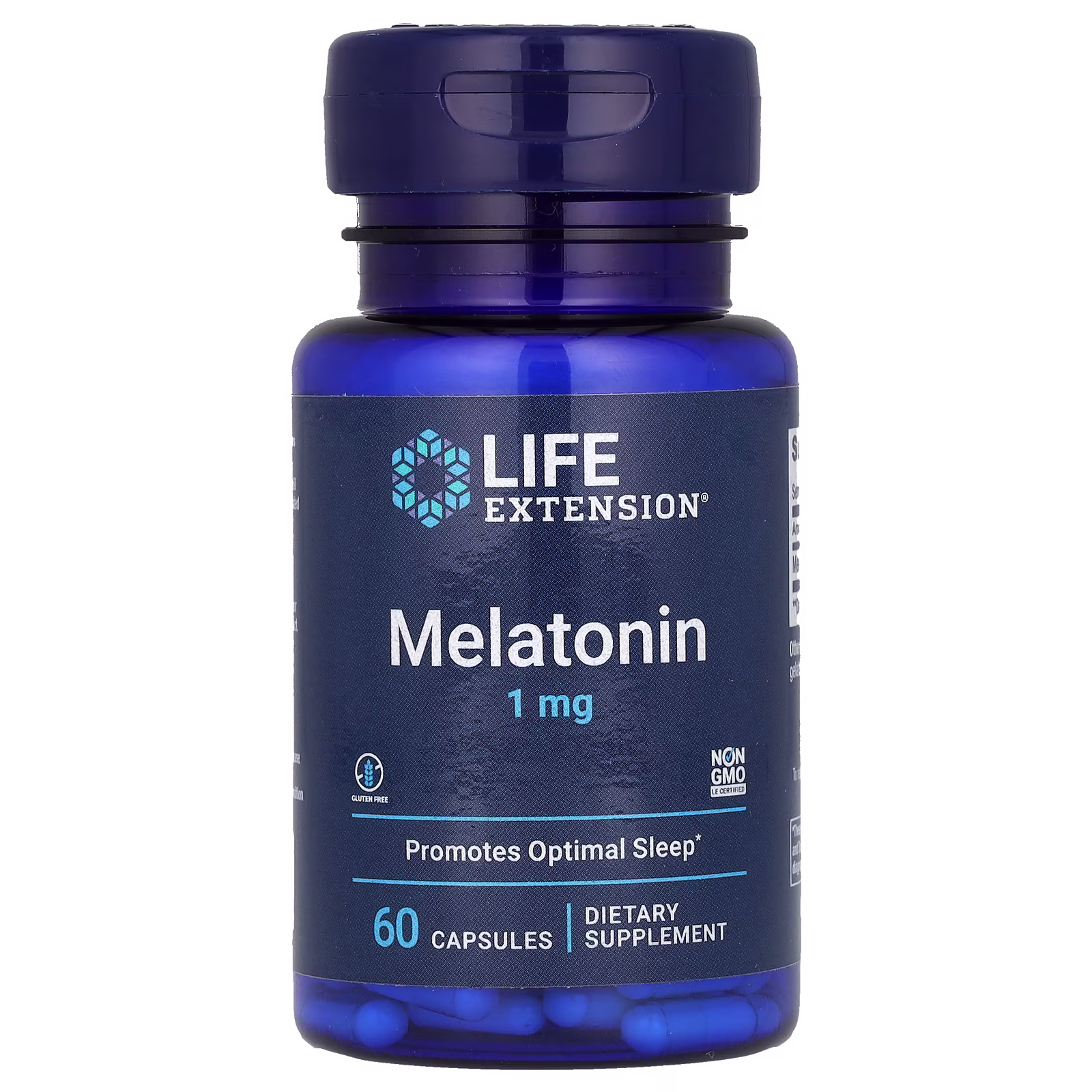 Melatonina (Dosis Fisiológica), 1 mg, 60 cápsulas, Life Extension