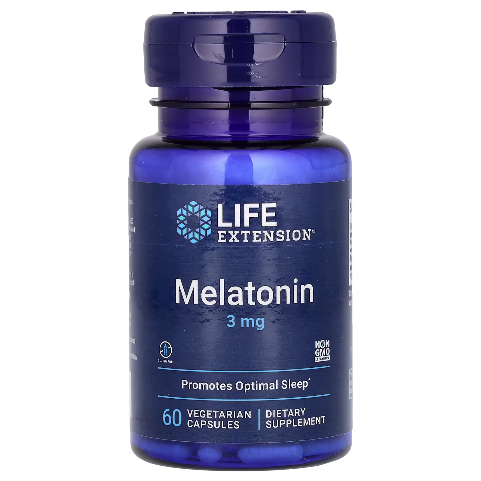 Melatonina, 3 mg, 60 cápsulas vegetales, Life Extension