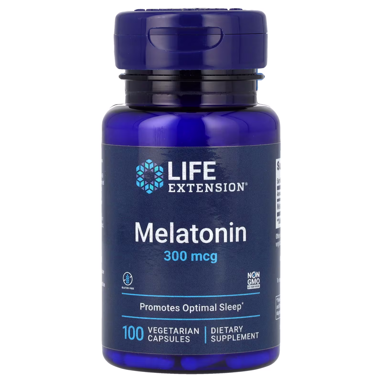 Melatonina 300 mcg — 100 cápsulas vegetales — Life Extension