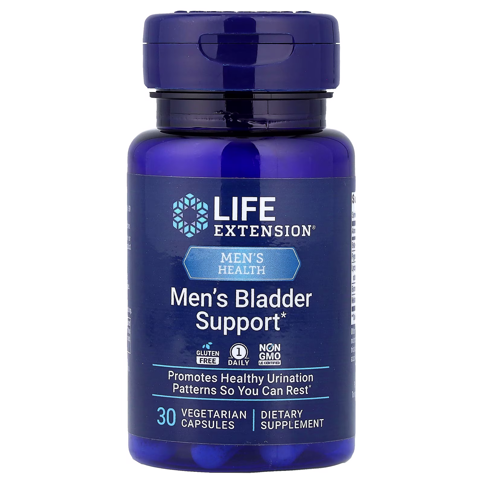 Men's Bladder Support Beta-sitosterol + Pygeum + Melatonina — 30 cápsulas — Life Extension