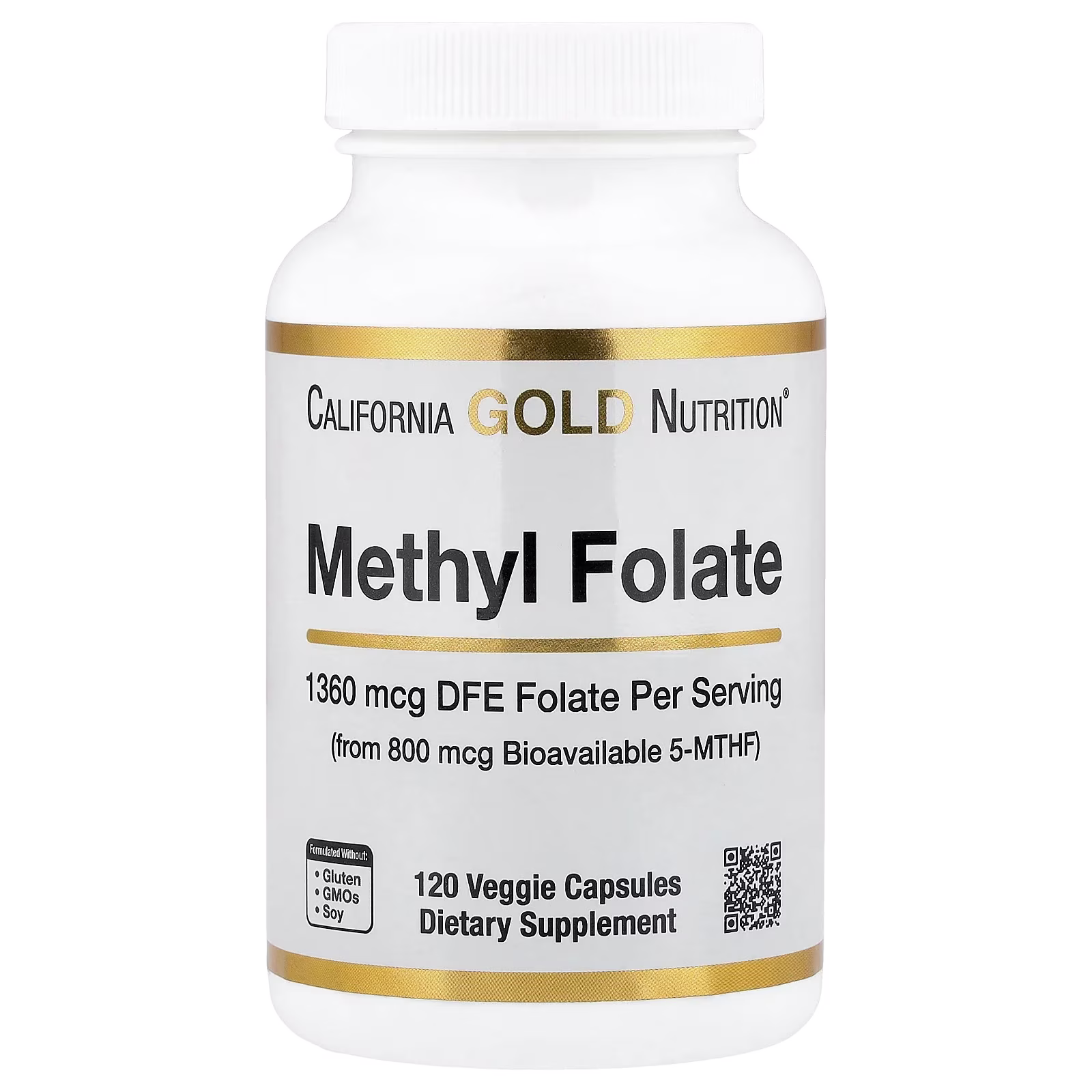 Metilfolato y vitamina C, 120 cápsulas vegetales, California Gold Nutrition