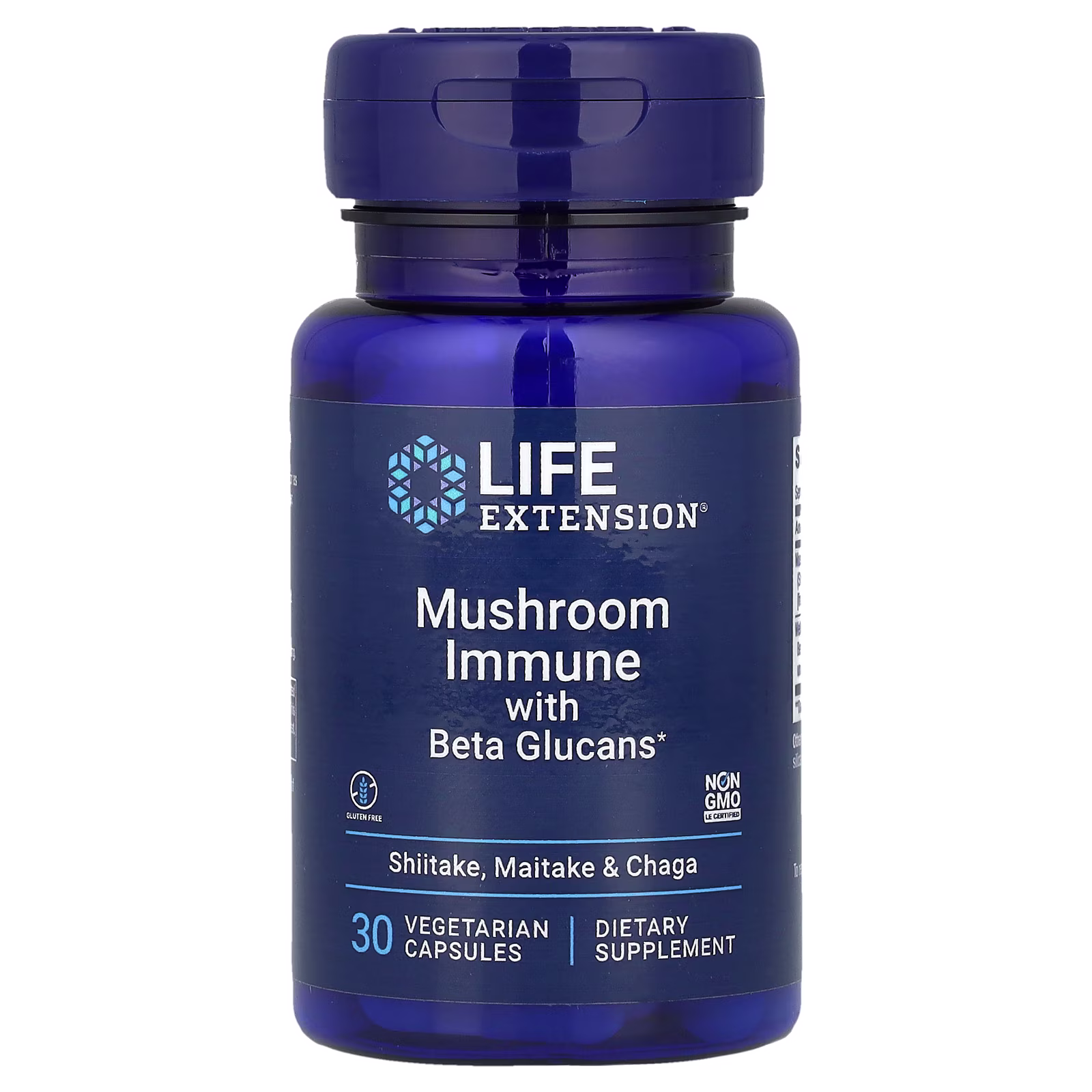 Mushroom Immune Hongos + Wellmune Beta-Glucanos — 30 cápsulas — Life Extension