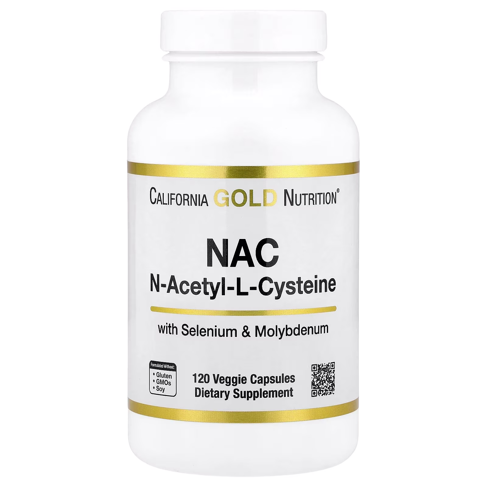 N-acetil-L-cisteína con molibdeno y selenio, 120 cápsulas vegetales, California Gold Nutrition