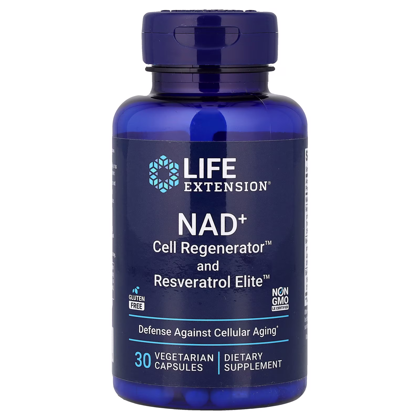 NAD+ Cell Regenerator™ + Resveratrol Elite™ con NIAGEN® y Senolíticos, 30 cápsulas vegetales, Life Extension