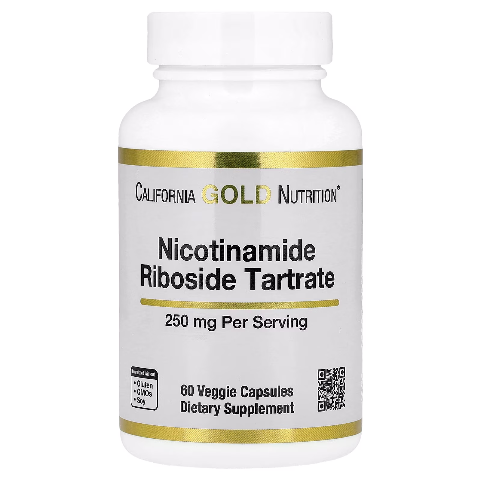Tartrato de ribósido de nicotinamida (RT), 250 mg, 60 cápsulas vegetales, California Gold Nutrition