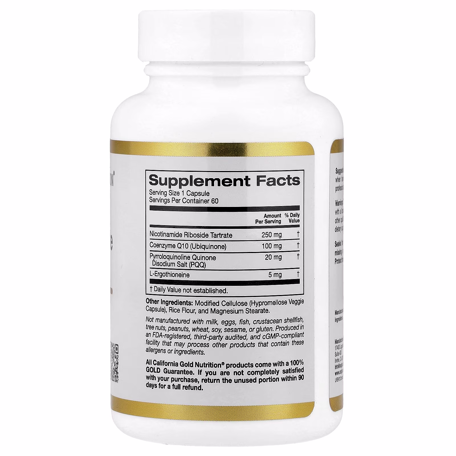 Complejo de tartrato de ribósido de nicotinamida (NRT), 60 cápsulas vegetales, California Gold Nutrition