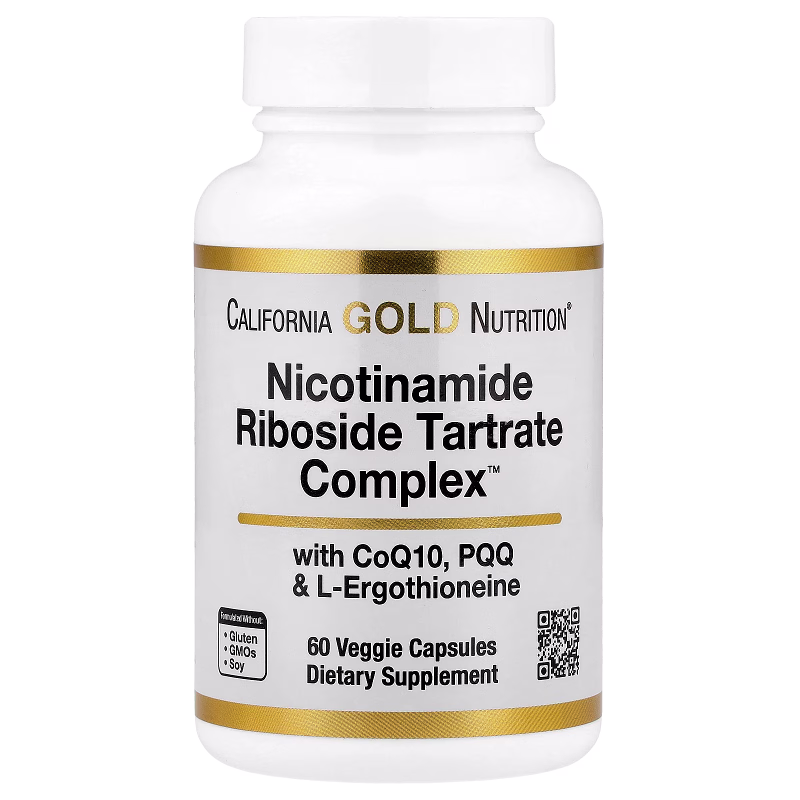 Complejo de tartrato de ribósido de nicotinamida (NRT), 60 cápsulas vegetales, California Gold Nutrition
