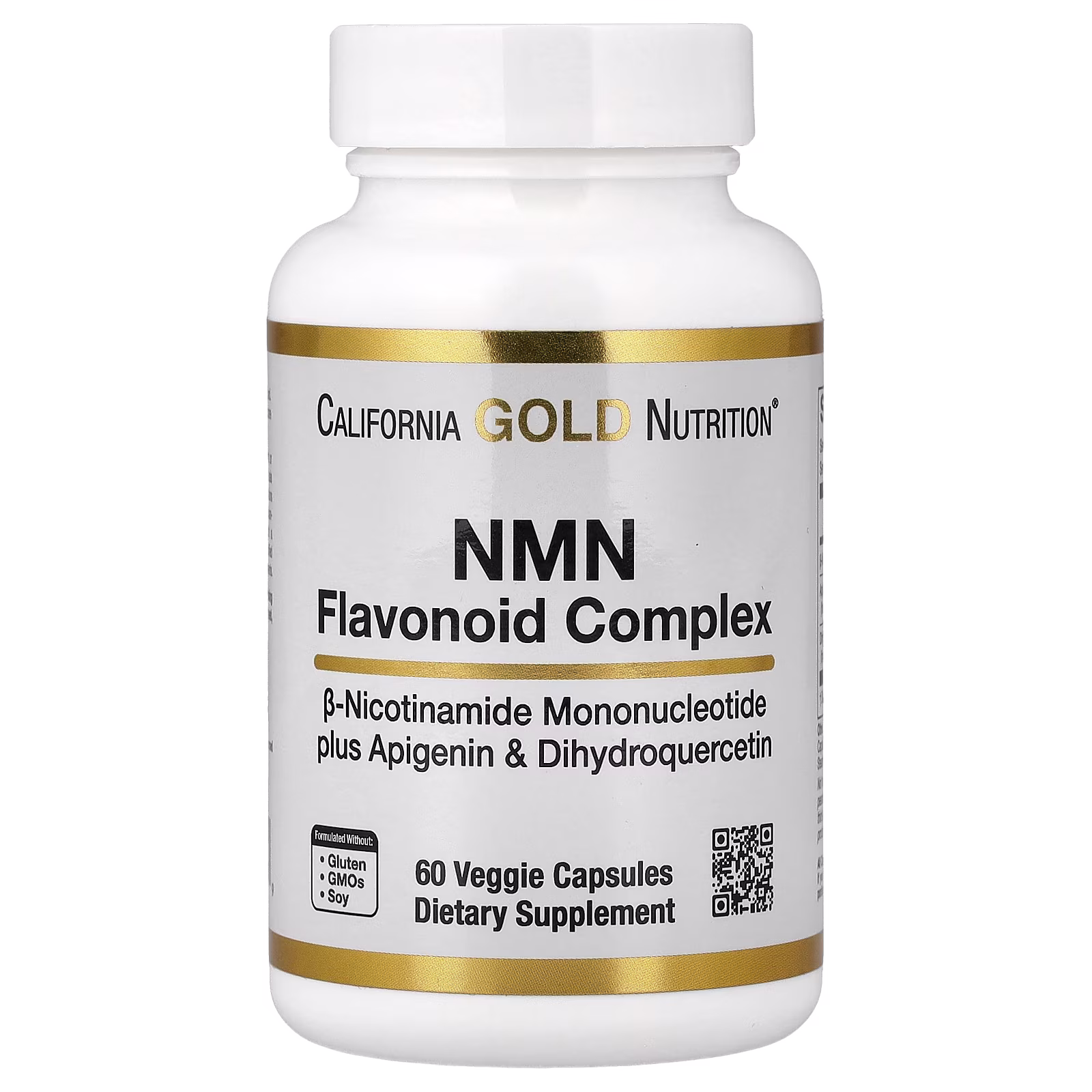 Complejo de flavonoides NMN con apigenina y dihidroquercetina, 60 cápsulas vegetales, California Gold Nutrition