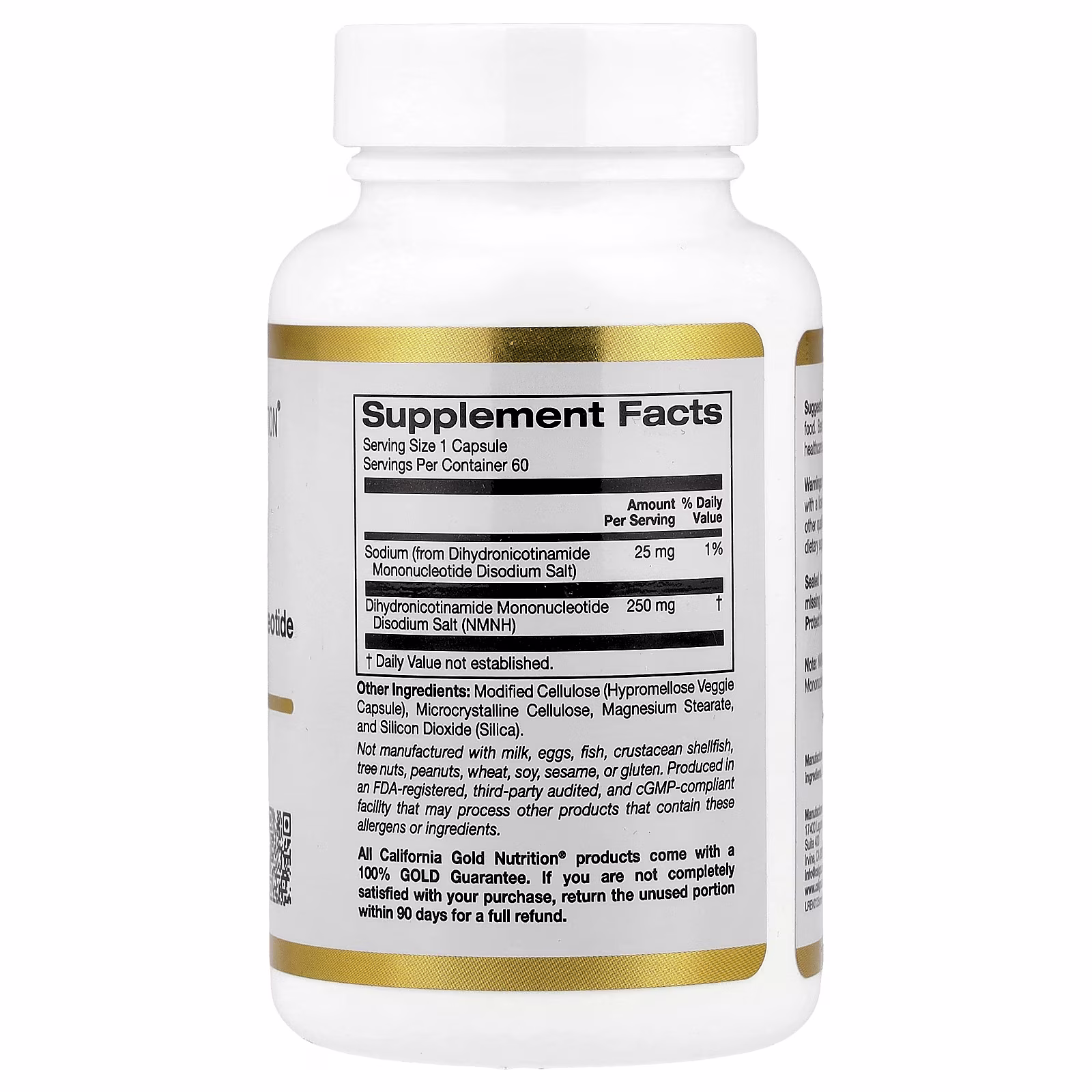 NMNH, Mononucleótido de dihidronicotinamida, 250 mg, 60 cápsulas vegetales, California Gold Nutrition