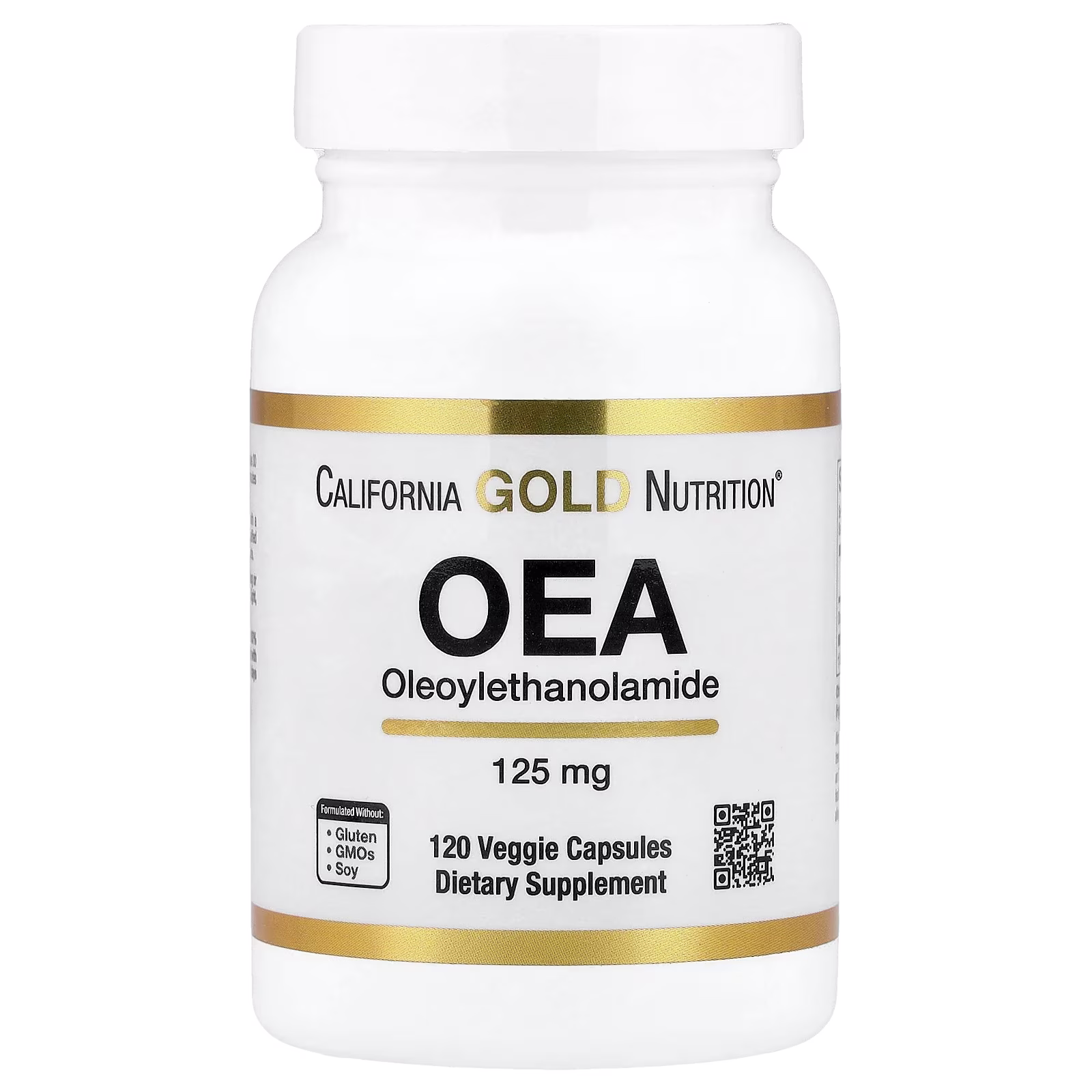 OEA, Suplemento de oleoiletanolamida, 125 mg, 120 cápsulas vegetales, California Gold Nutrition