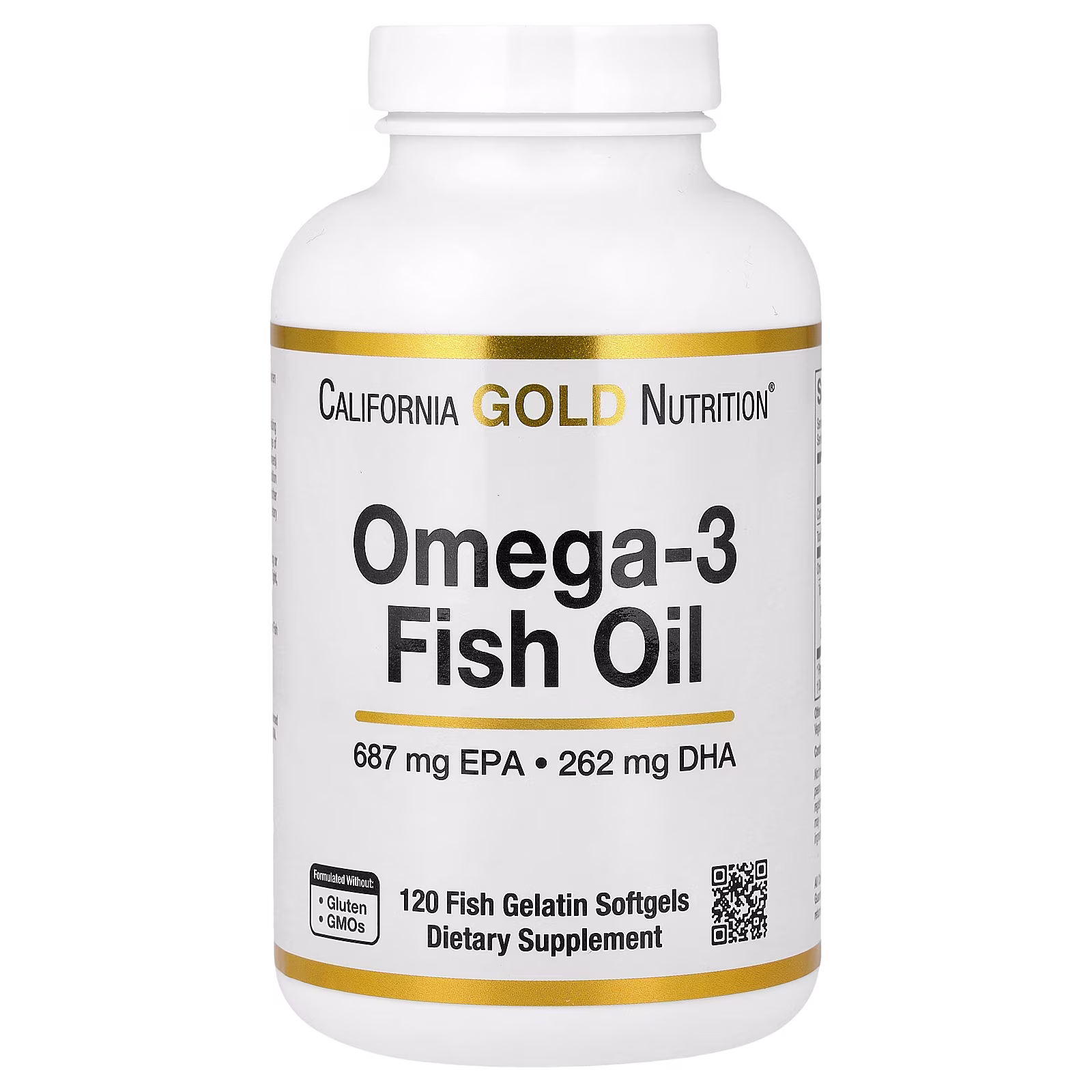 Aceite de pescado con omega-3, 120 cápsulas blandas de gelatina de pescado (1250 mg por cápsula blanda), California Gold Nutrition