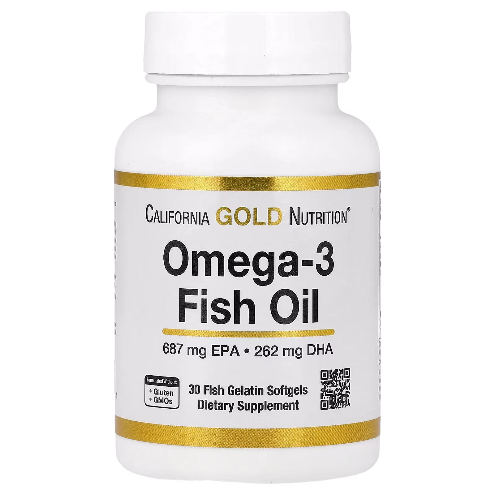 Aceite de pescado con omega-3, 30 cápsulas blandas de gelatina de pescado (1250 mg por cápsula blanda), California Gold Nutrition