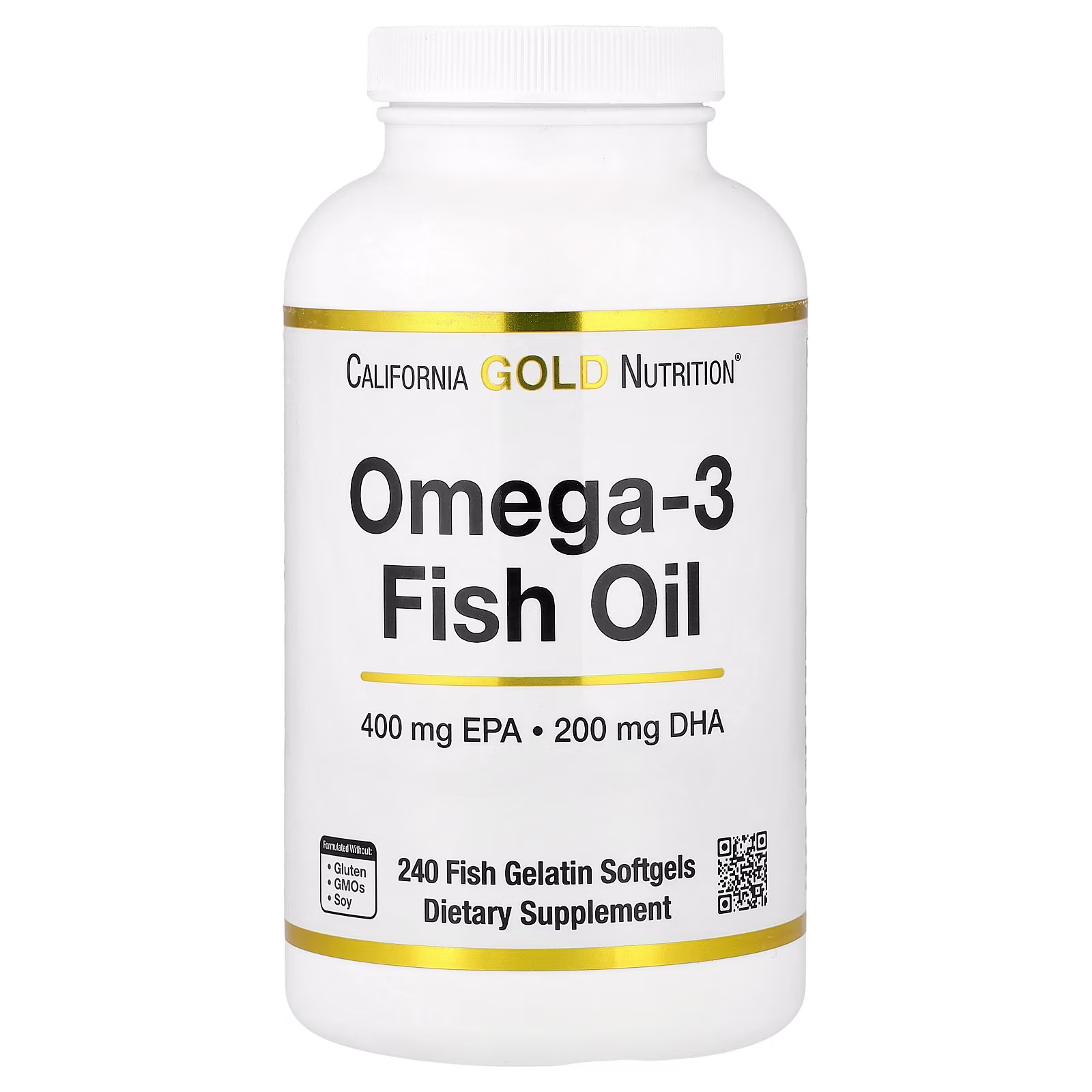 Aceite de pescado con omega-3 y triglicéridos VivoMega, 1000 mg, 240 cápsulas blandas de pescado, California Gold Nutrition