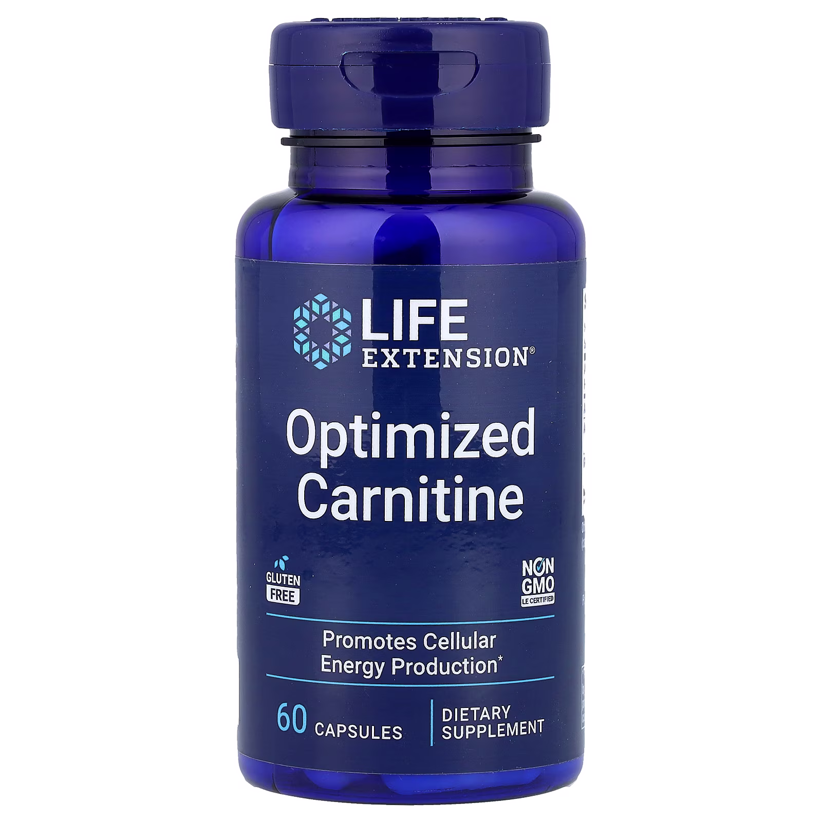 Optimized Carnitine Triple ALCAR GPLC Arginato — 60 cápsulas — Life Extension