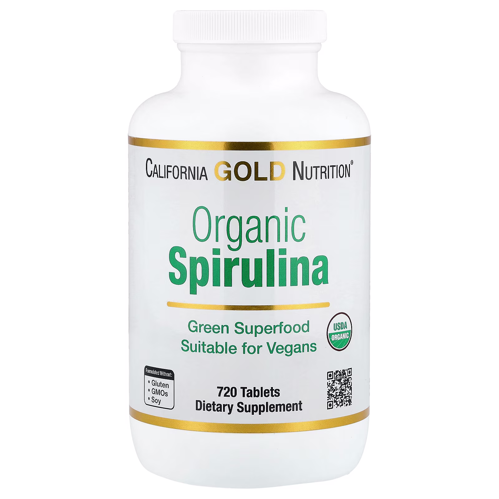 Organic Spirulina, 720 tabletas, California Gold Nutrition