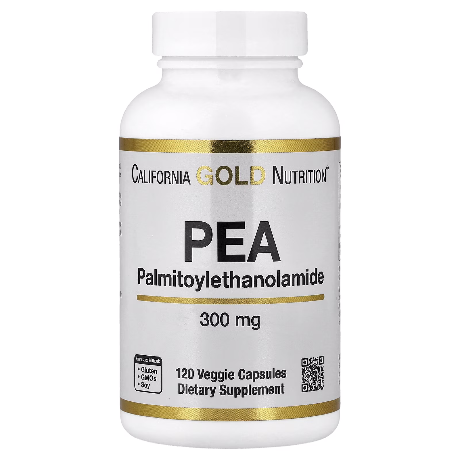PEA (palmitoiletanolamida), 120 cápsulas vegetales (300 mg por cápsula), California Gold Nutrition