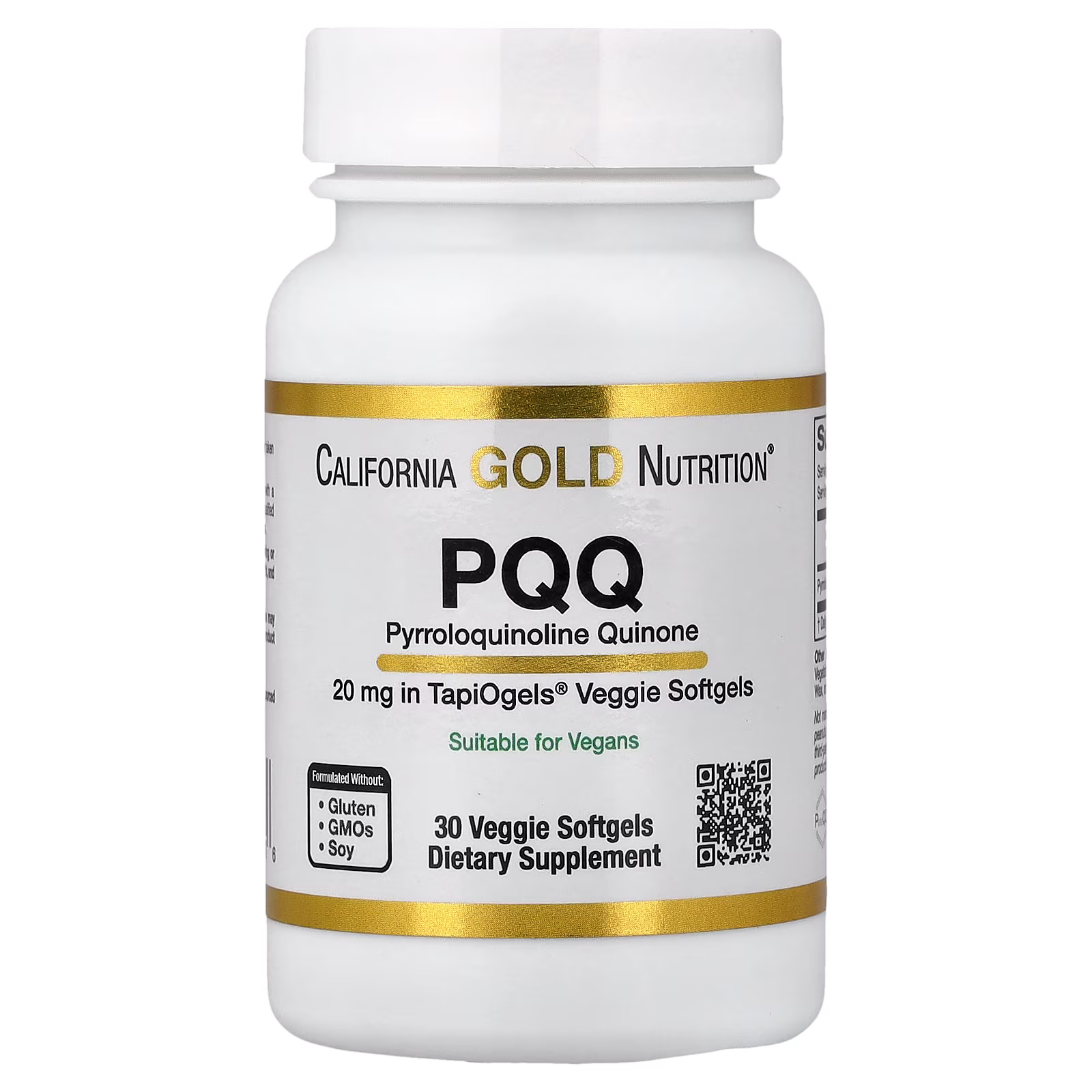 PQQ, 20 mg, 30 cápsulas blandas vegetales, California Gold Nutrition