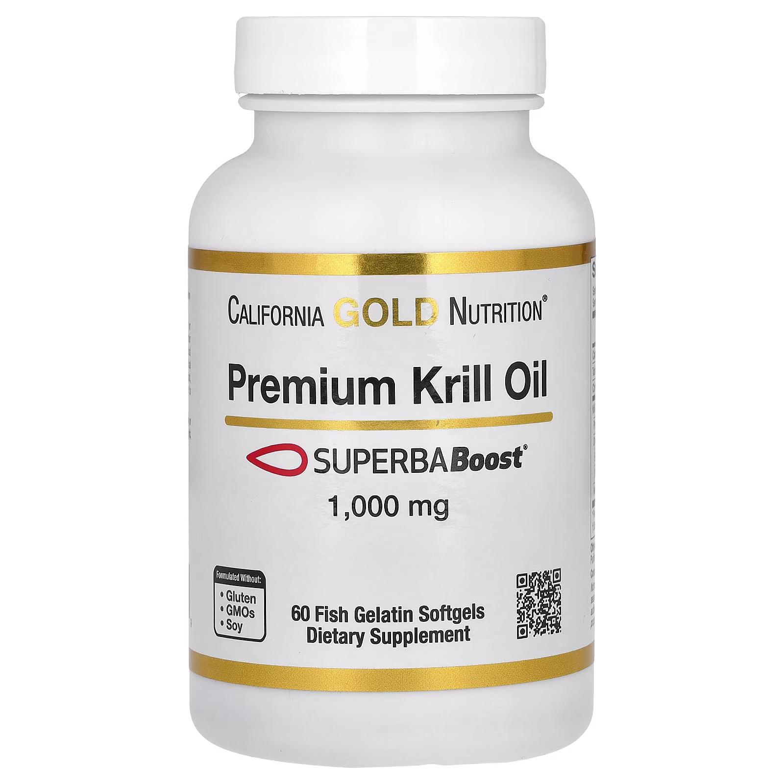 Aceite de kril prémium con SUPERBABoost, 1000 mg, 60 cápsulas blandas de gelatina de pescado, California Gold Nutrition