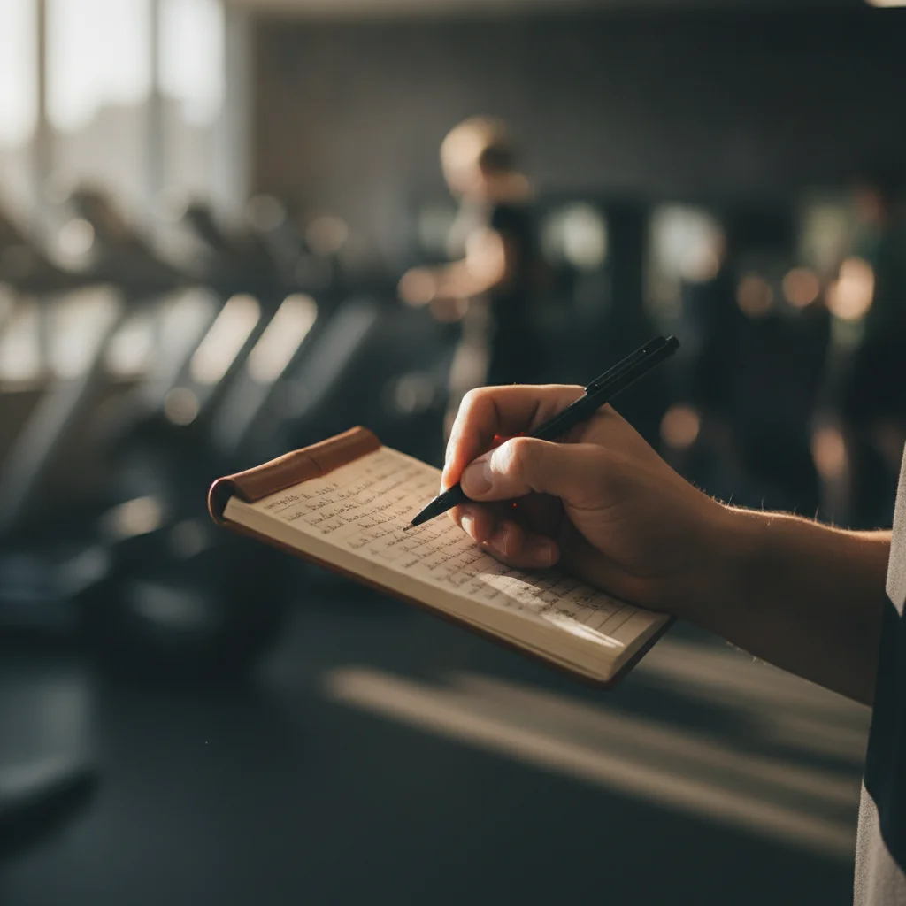 Cuaderno de seguimiento personal donde se registraron diariamente los síntomas digestivos durante el experimento con proteína whey