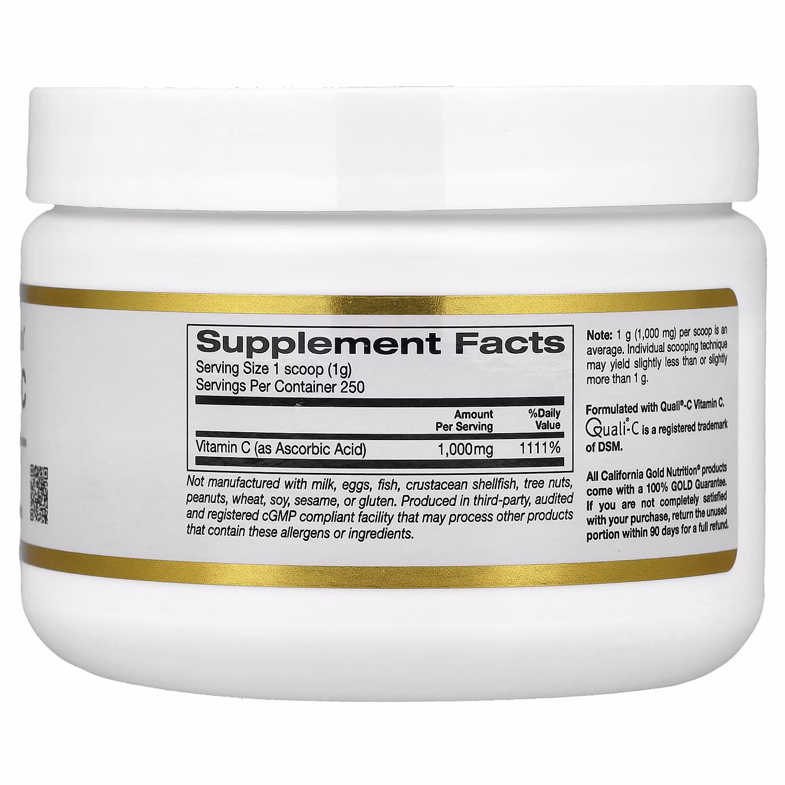 Vitamina C pura, Quali®-C en polvo, 250 g (8,81 oz), California Gold Nutrition