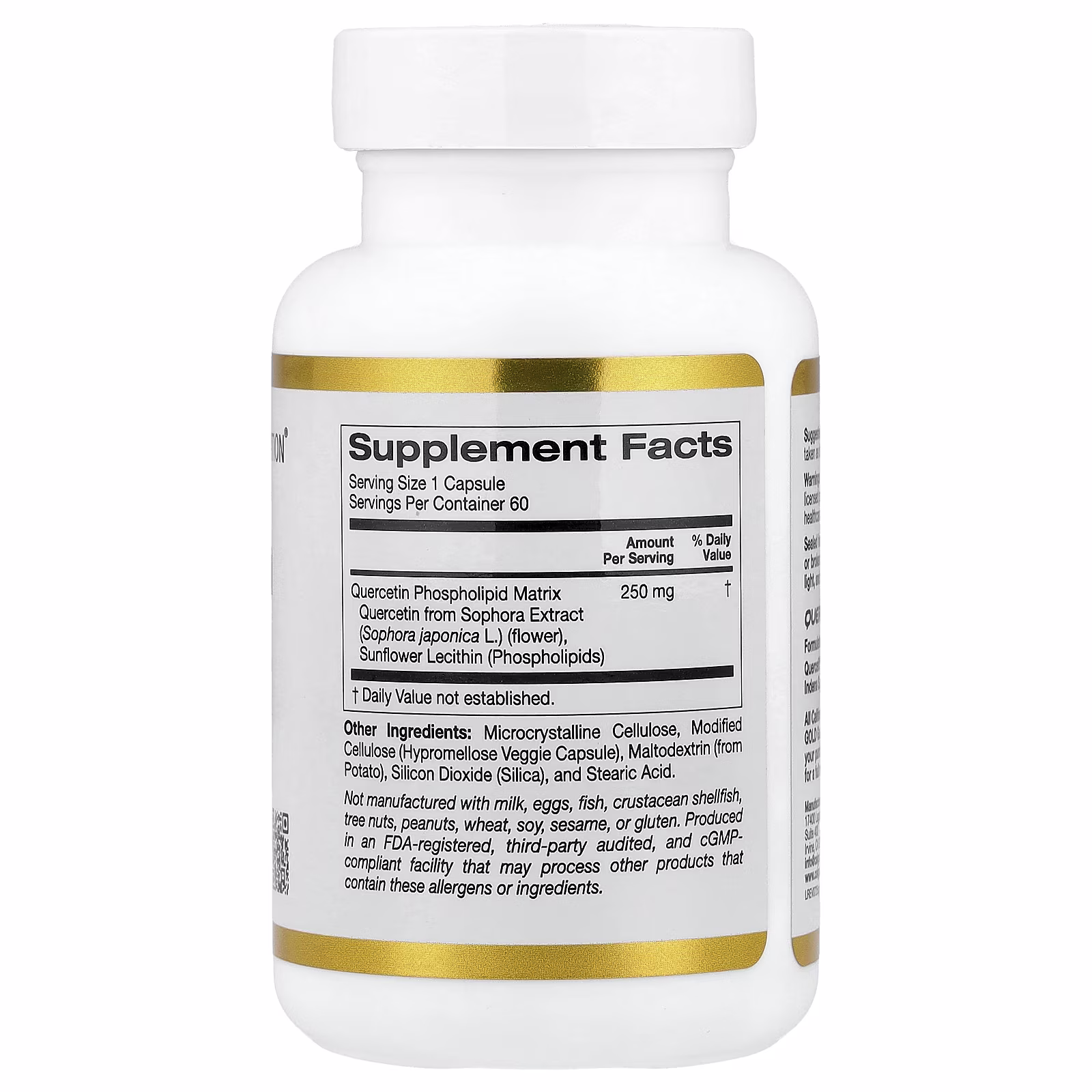Quercetin Phytosome Quercefit®, Fitosoma de quercetina, 250 mg, 60 cápsulas vegetales, California Gold Nutrition