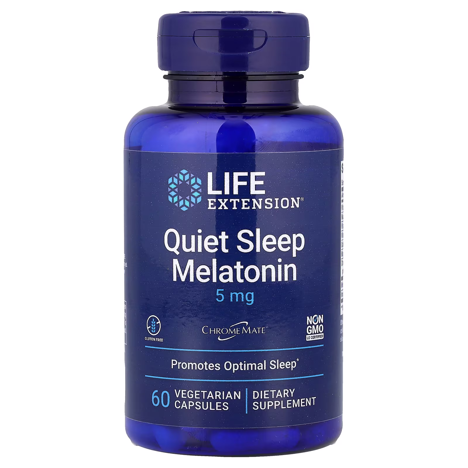 Quiet Sleep Melatonina 5 mg con Cofactores — 60 cápsulas vegetales — Life Extension