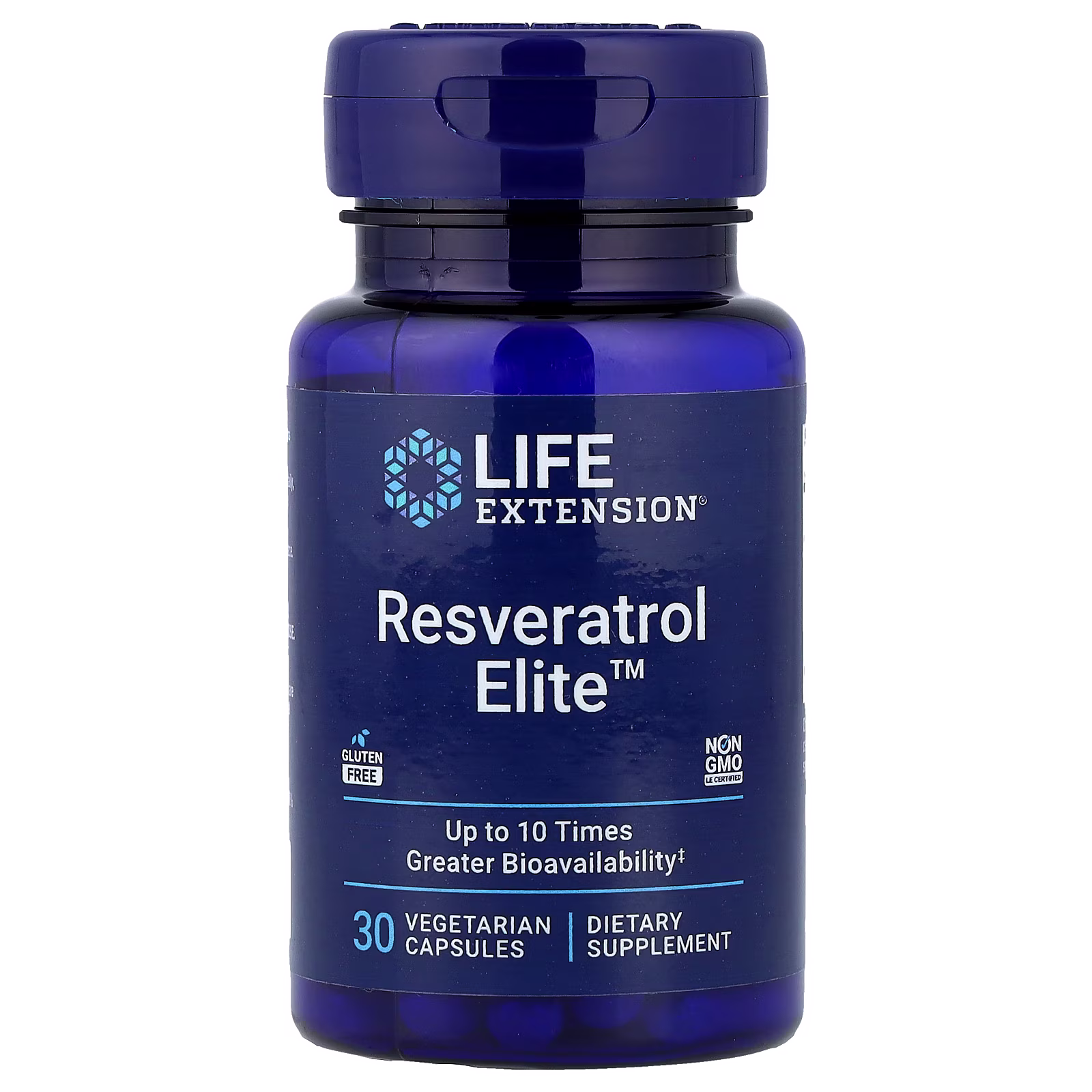 Resveratrol Elite™ con Trans-Resveratrol y Galactomananos, 30 cápsulas vegetales, Life Extension