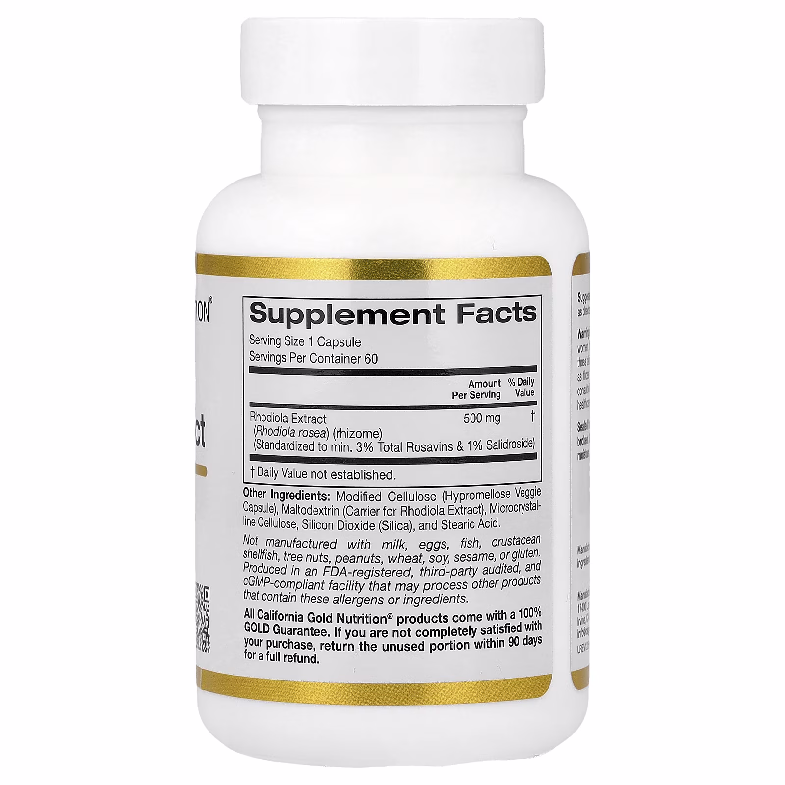 Extracto de rodiola, 500 mg, 60 cápsulas vegetales, California Gold Nutrition