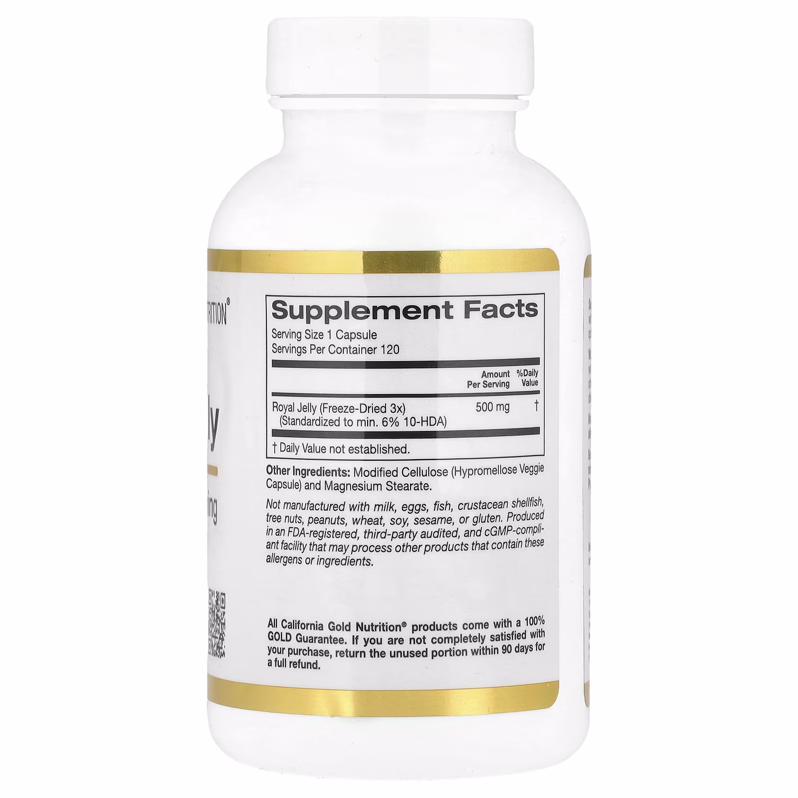 Jalea Real, Concentrada y congelada en seco, 500 mg, 120 cápsulas vegetales, California Gold Nutrition
