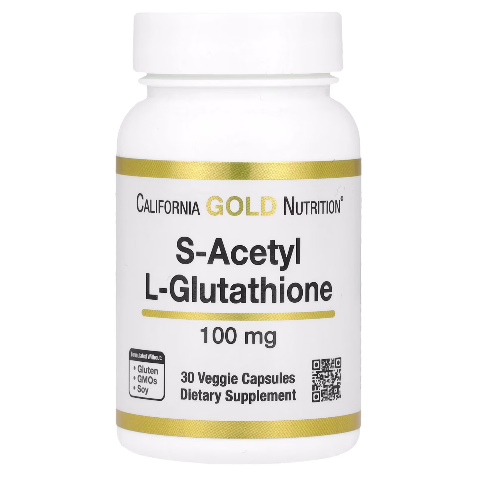 S-acetil-L-glutatión, 100 mg, 30 cápsulas vegetales, California Gold Nutrition
