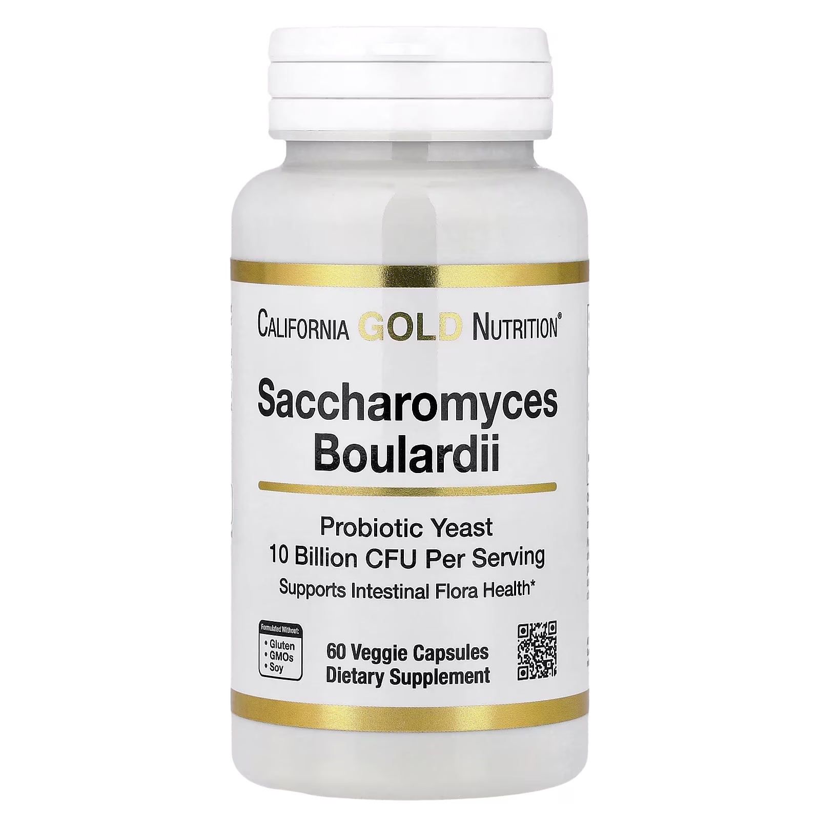 Saccharomyces boulardii, Levadura probiótica, 10.000 millones de UFC, 60 cápsulas vegetales, California Gold Nutrition