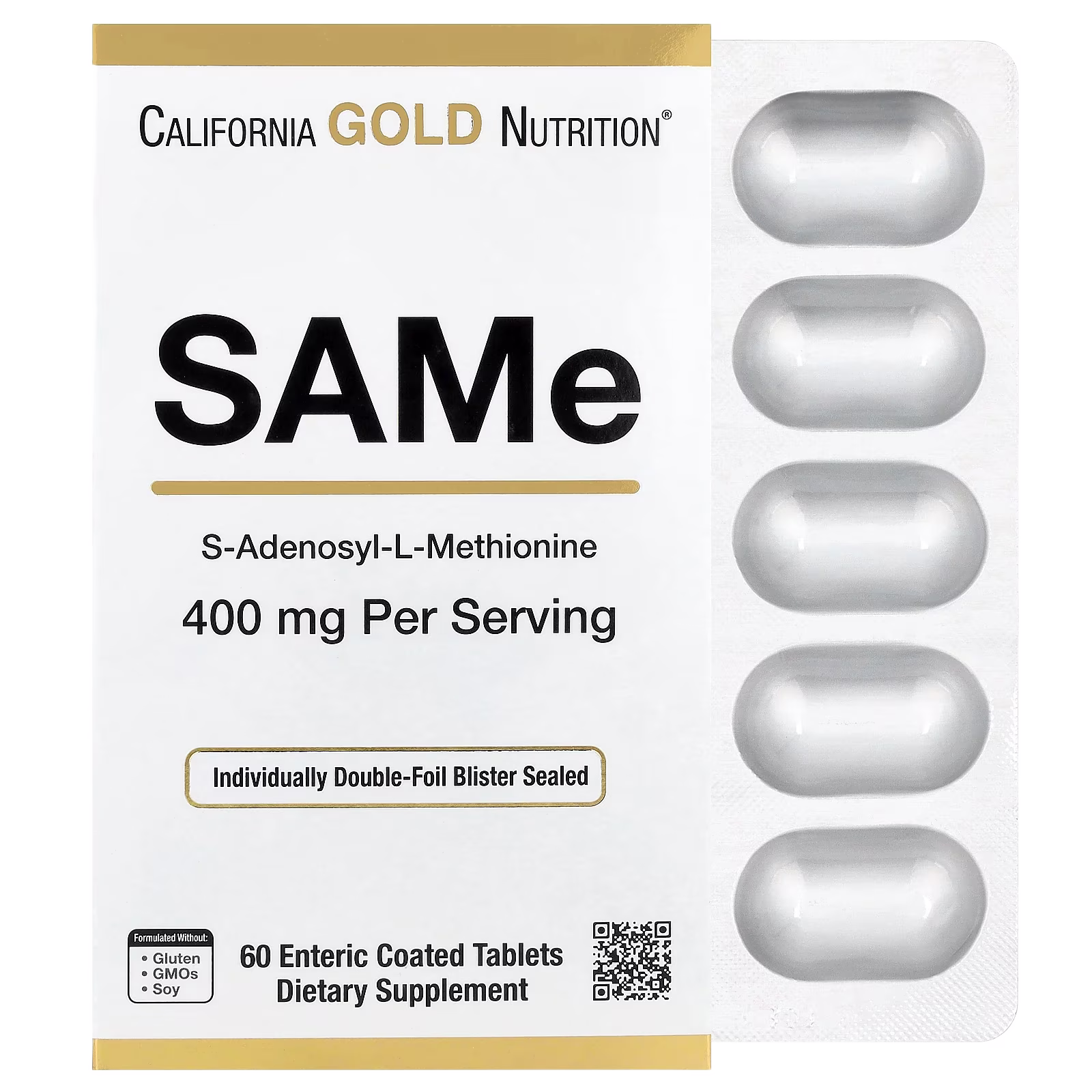 SAMe, Tosilato de disulfato, 400 mg, 60 tabletas con recubrimiento entérico, California Gold Nutrition