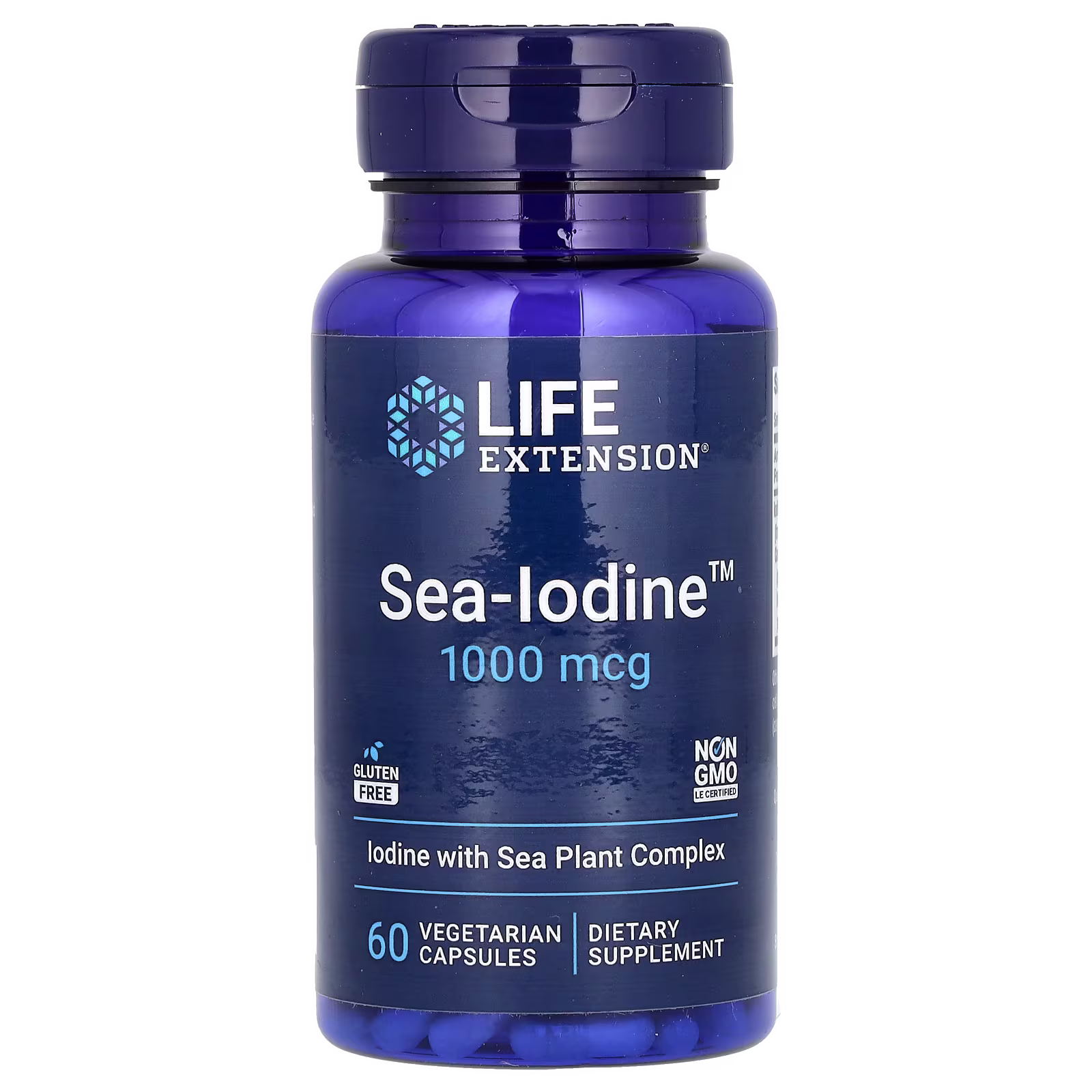 Sea-Iodine (Yodo Marino con Kelp y Sargazo), 1.000 mcg, 60 cápsulas vegetales, Life Extension