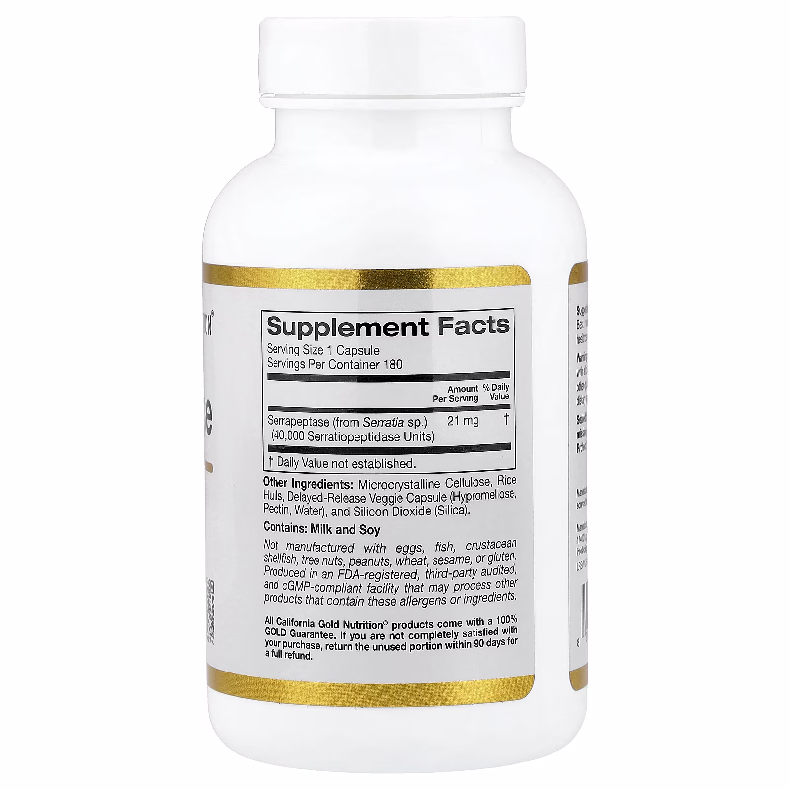 Serrapeptasa, Enzima proteolítica, 40.000 SPU, 180 cápsulas vegetales, California Gold Nutrition