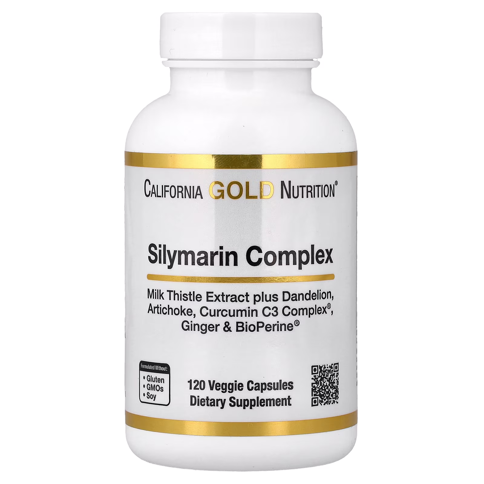 Silymarin Complex, Con extracto de cardo mariano, diente de león, alcachofa, Curcumin C3 Complex®, jengibre y BioPerine®, 120 cápsulas vegetales, California Gold Nutrition