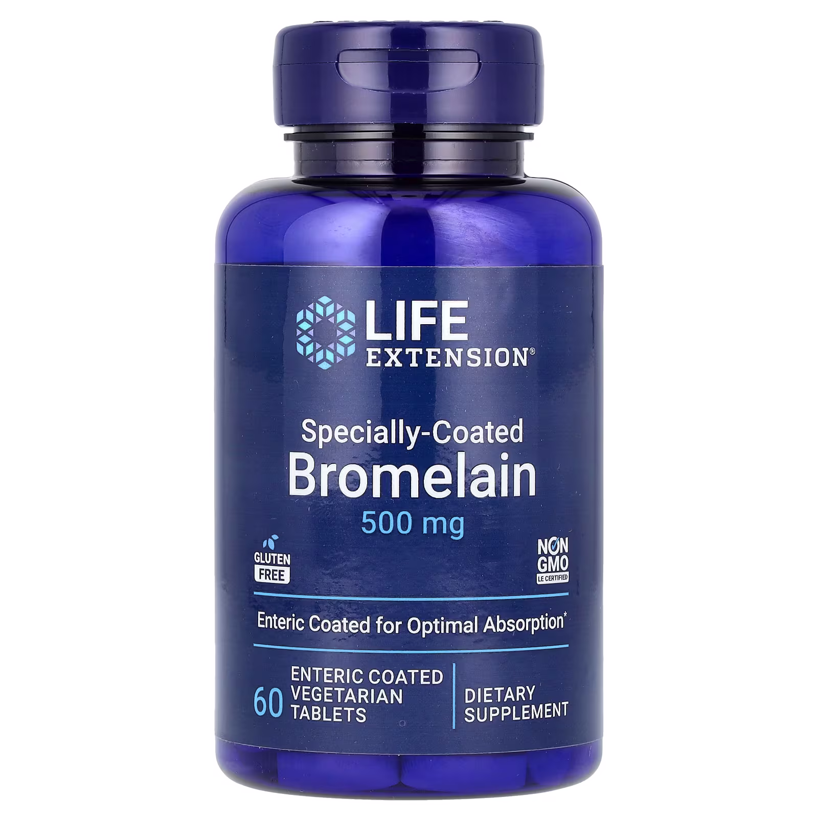 Bromelaína con Recubrimiento Especial Entérico, 500 mg, 60 tabletas vegetales, Life Extension