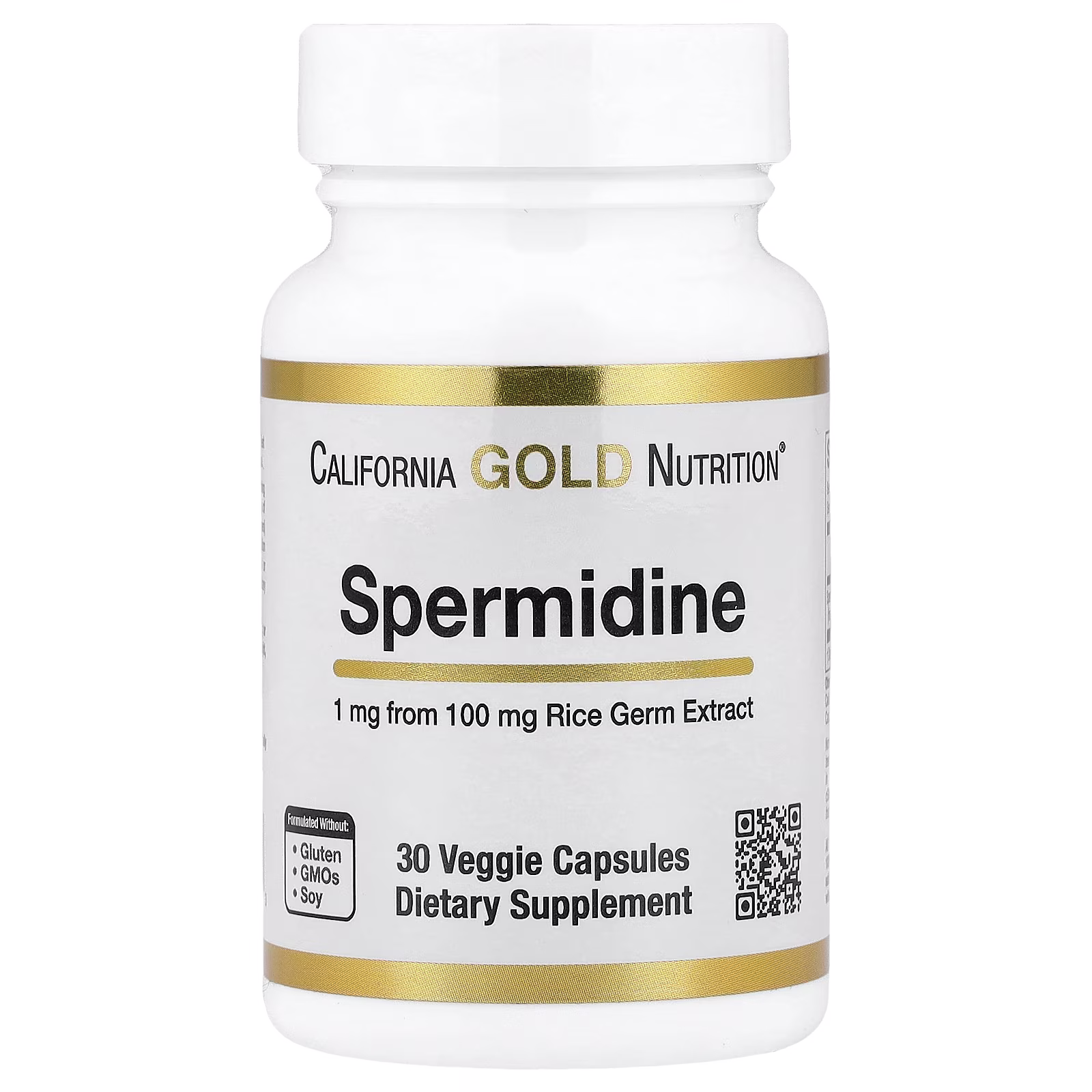 Espermidina, Extracto de germen de arroz, 1 mg, 30 cápsulas vegetales, California Gold Nutrition