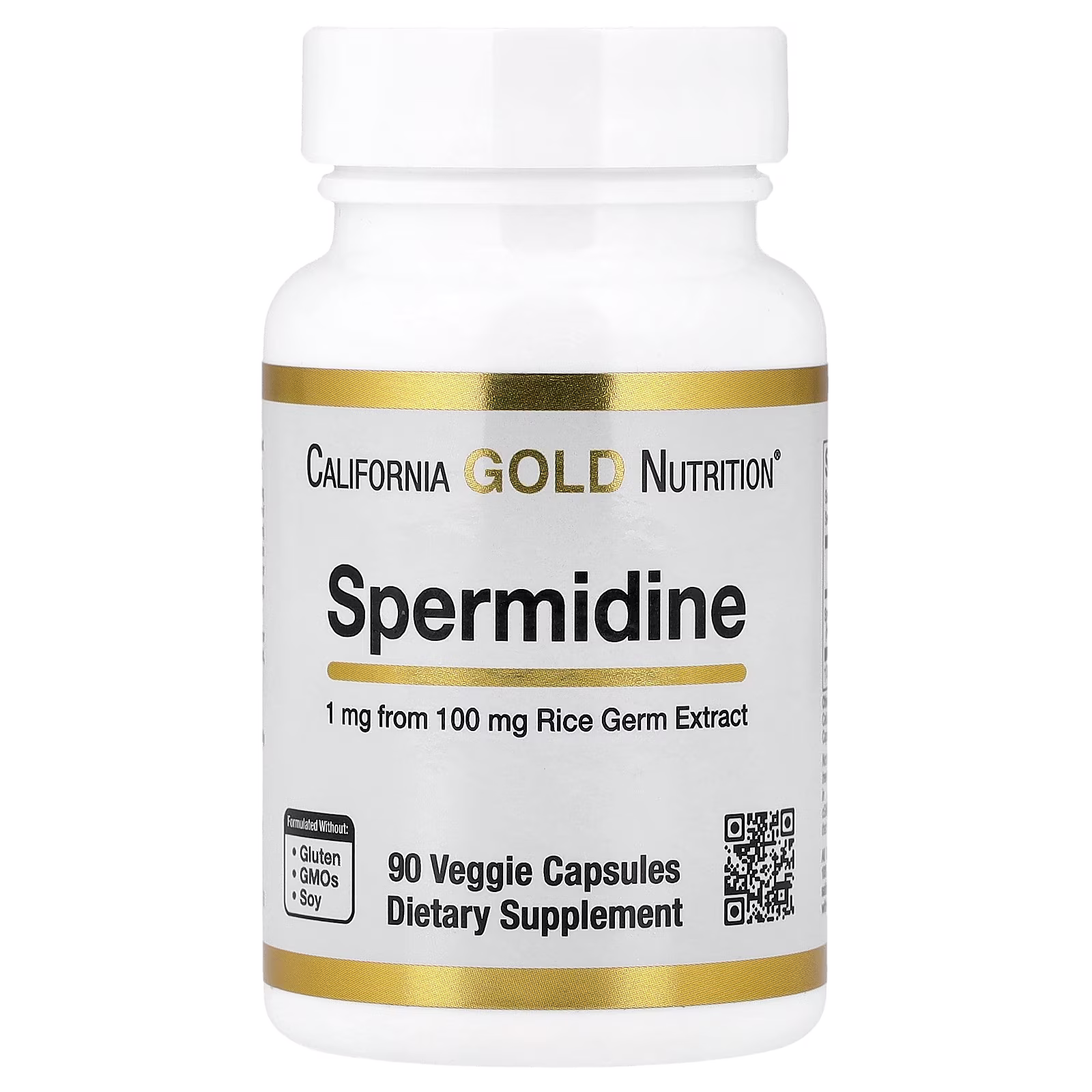 Espermidina, Extracto de germen de arroz, 1 mg, 90 cápsulas vegetales, California Gold Nutrition