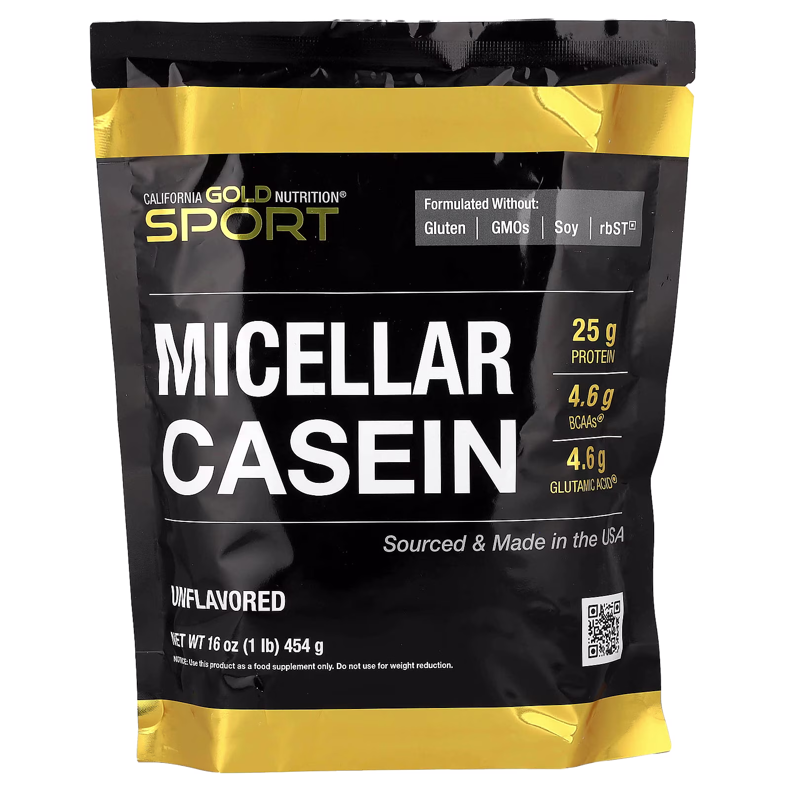Sport, Caseína micelar, Sin sabor, De absorción lenta, 454 g (16 oz), California Gold Nutrition