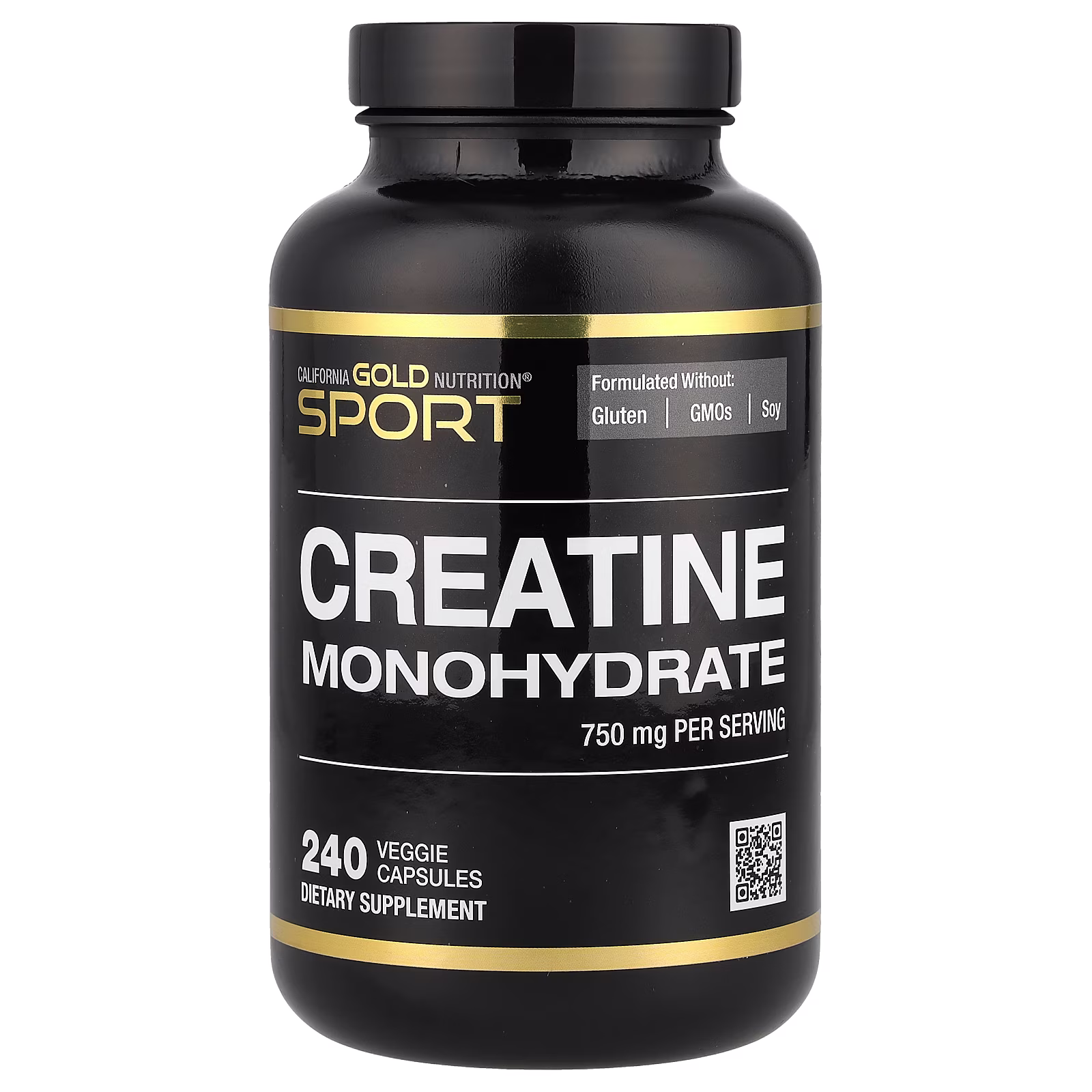 Sport, Monohidrato de creatina puro, 750 mg, 240 cápsulas vegetales, California Gold Nutrition
