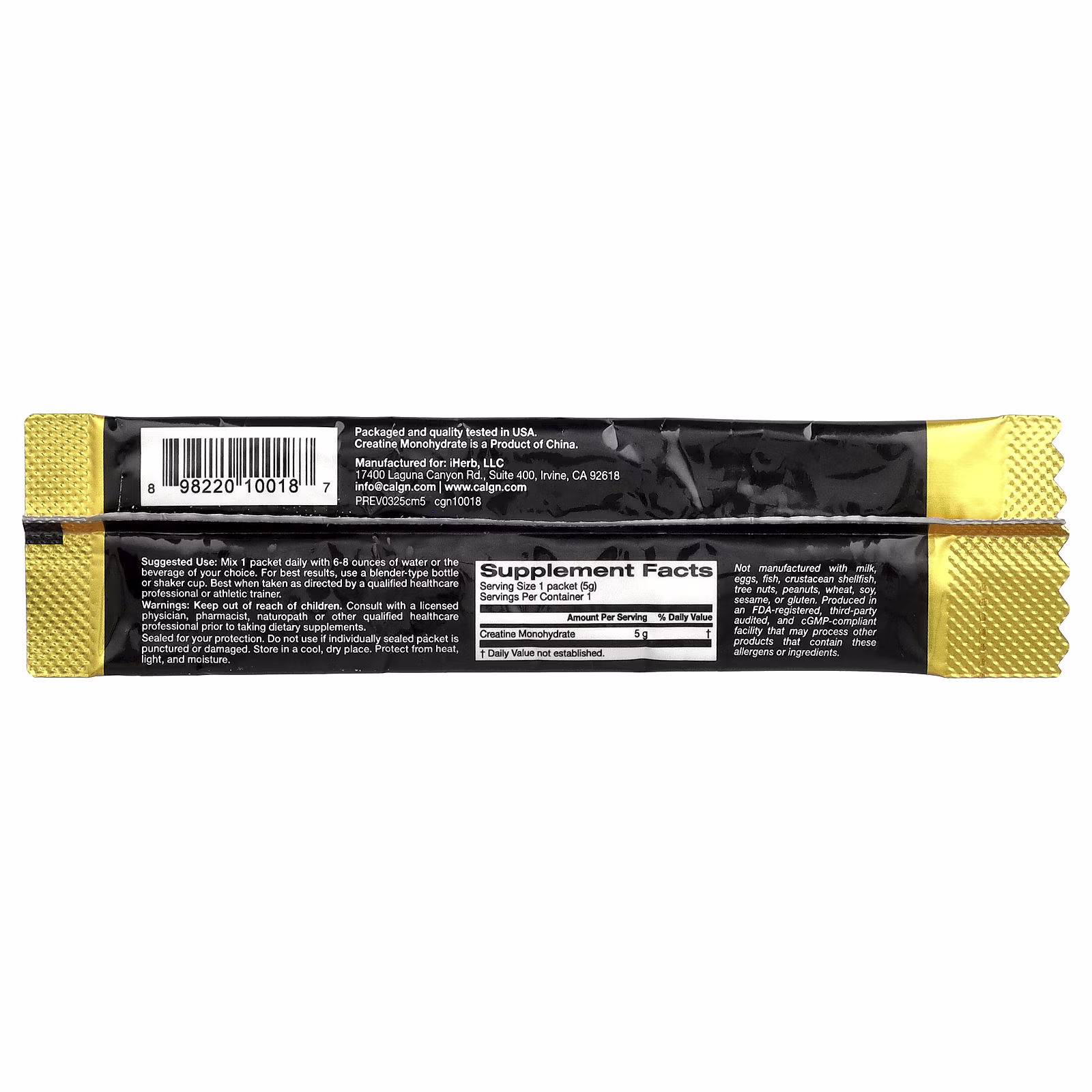 Sport, Monohidrato de creatina puro, Sin sabor, 5 g (0,18 oz), California Gold Nutrition