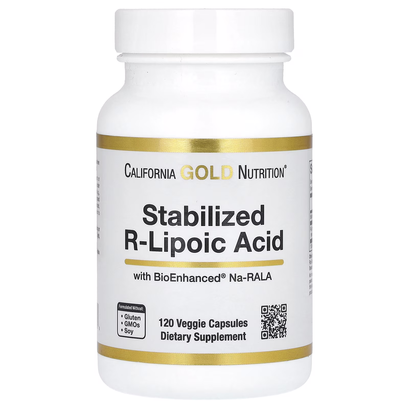 Ácido R-lipoico estabilizado con biotina, 120 cápsulas vegetales, California Gold Nutrition