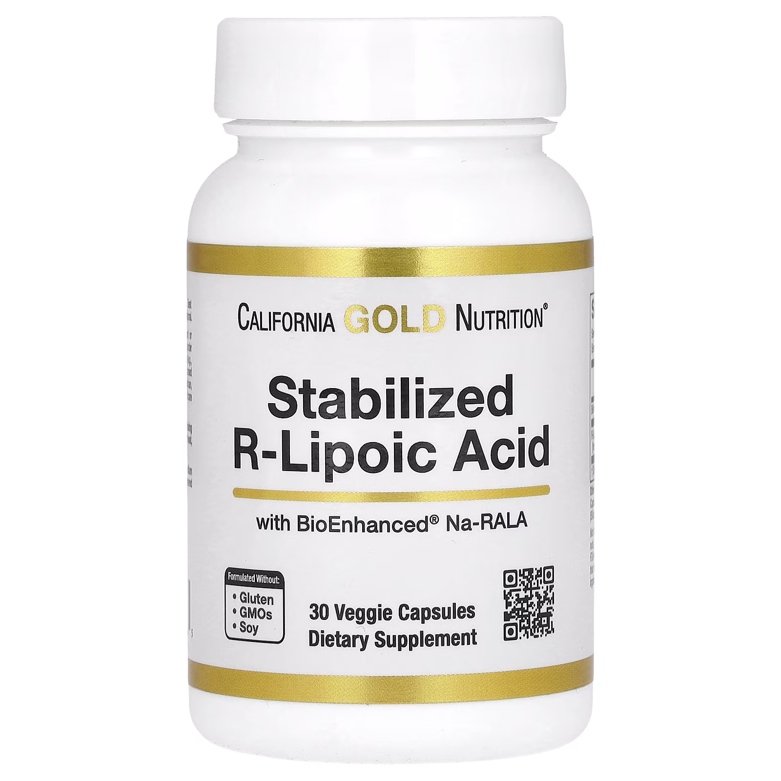 Ácido R-lipoico estabilizado con biotina, 30 cápsulas vegetales, California Gold Nutrition