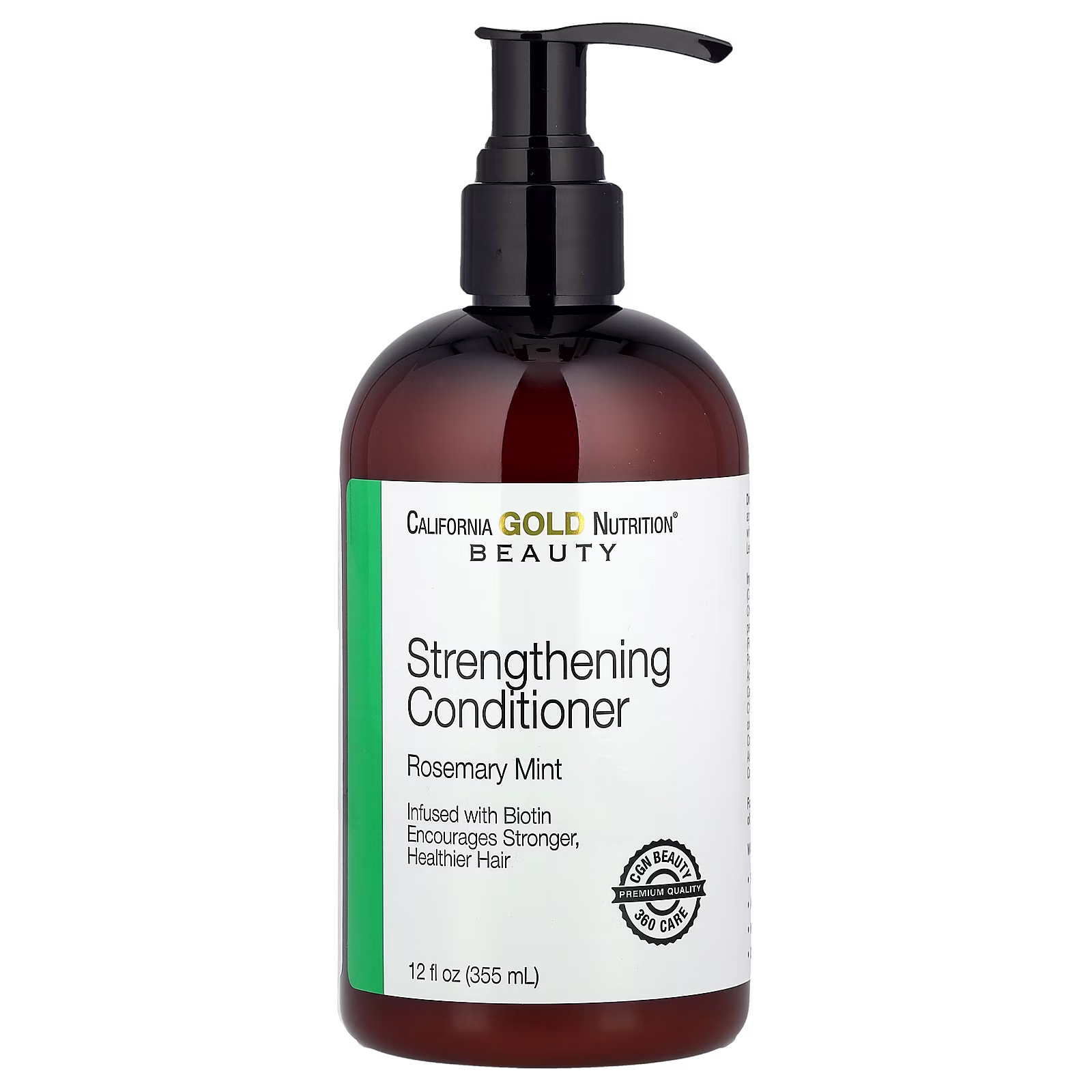 Acondicionador con efecto fortalecedor, Biotina, romero y menta, 355 ml (12 oz. líq.), California Gold Nutrition