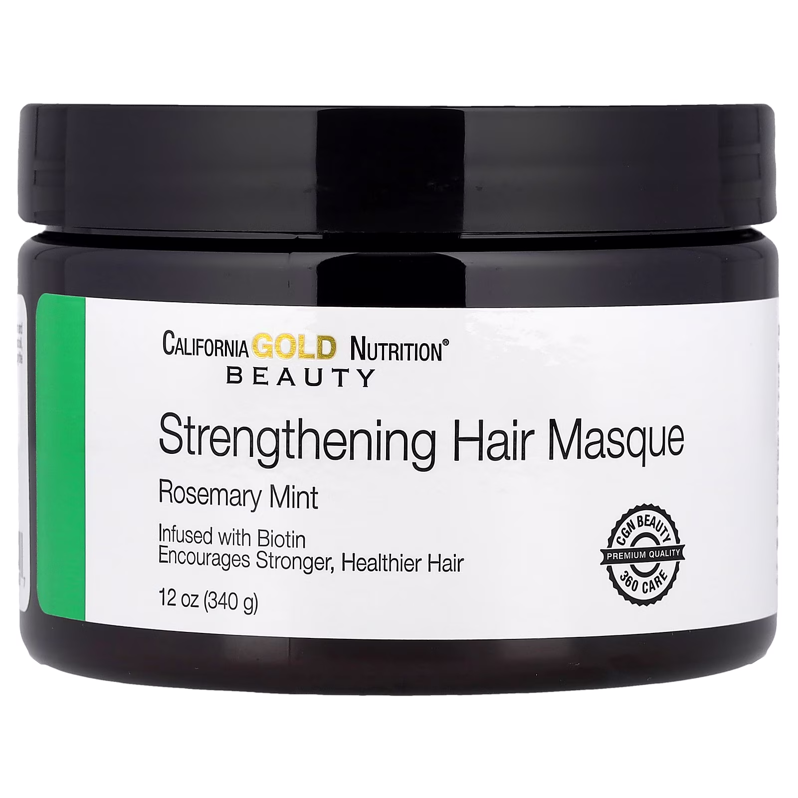 Beauty, Mascarilla fortalecedora para el cabello, Biotina, romero y menta, 340 g (12 oz), California Gold Nutrition