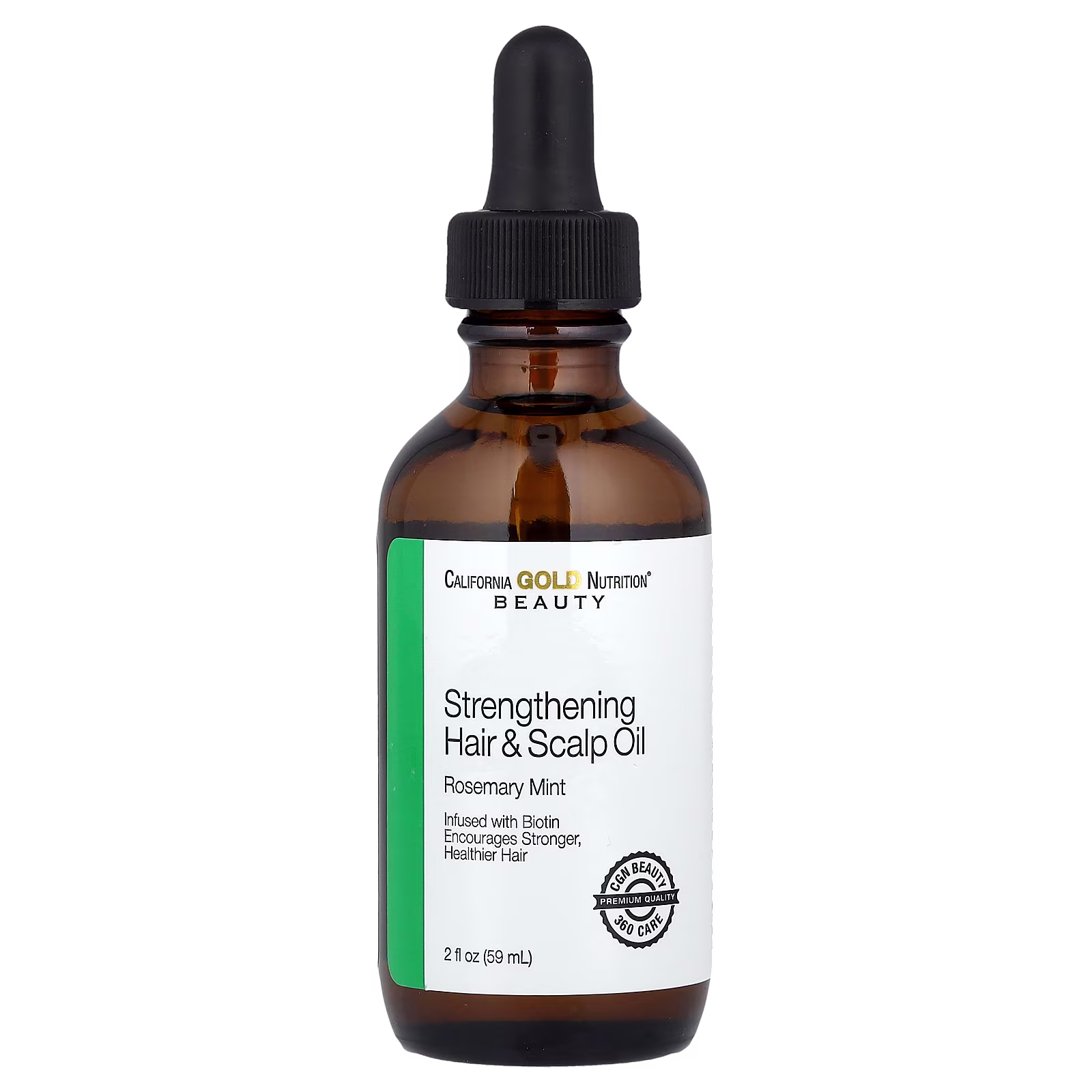 Beauty, Aceite fortalecedor para el cabello y el cuero cabelludo, biotina, romero y menta, 59 ml (2 oz. líq.), California Gold Nutrition