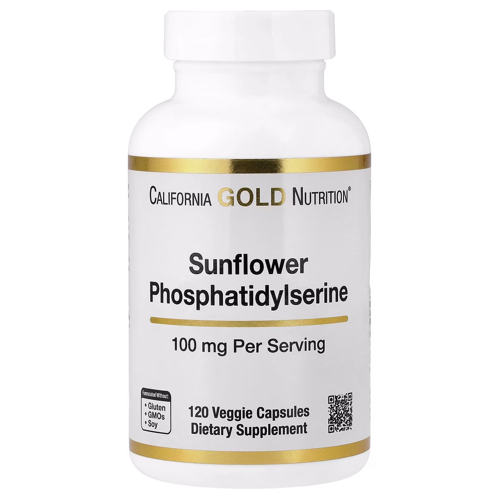 Fosfatidilserina de girasol, 100 mg, 120 cápsulas vegetales, California Gold Nutrition